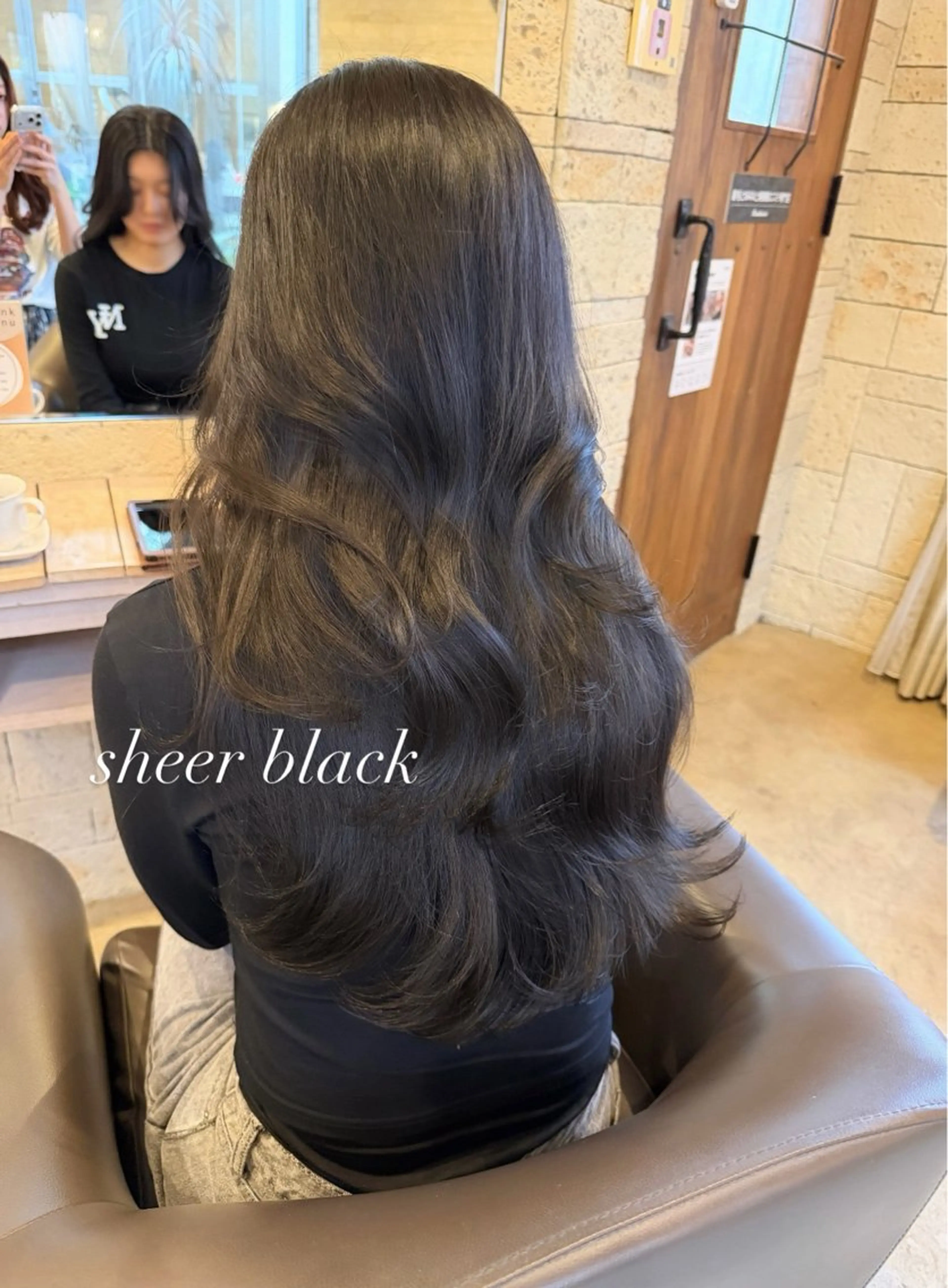 ロング カラー 黒髪 ブルーカラー ブルーブラック 透明感カラー 艶カラー/メンズ パーマ/伊藤愛麻のヘアスタイル