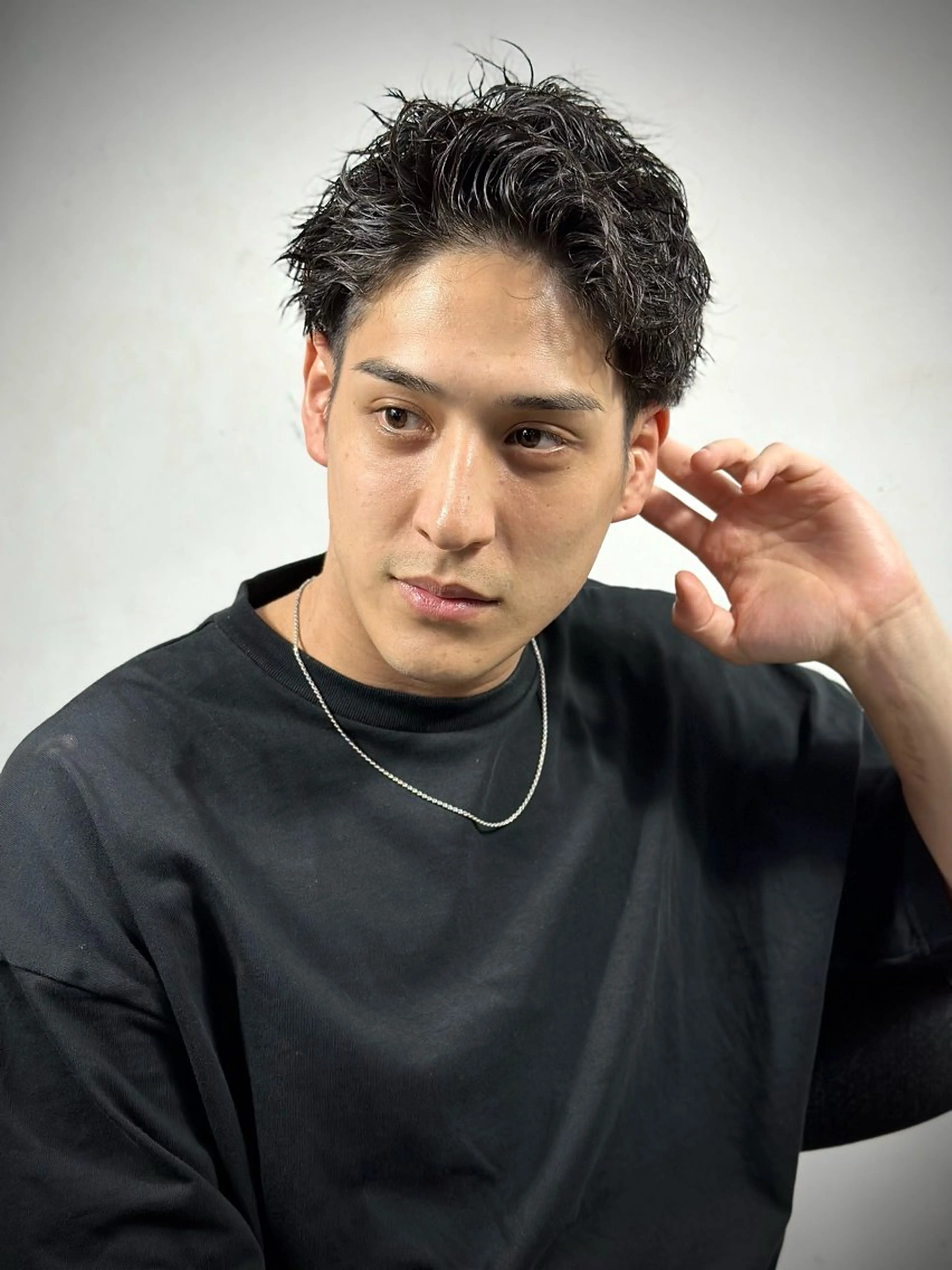 ショート パーマ メンズ 浅見 天翔のヘアスタイル