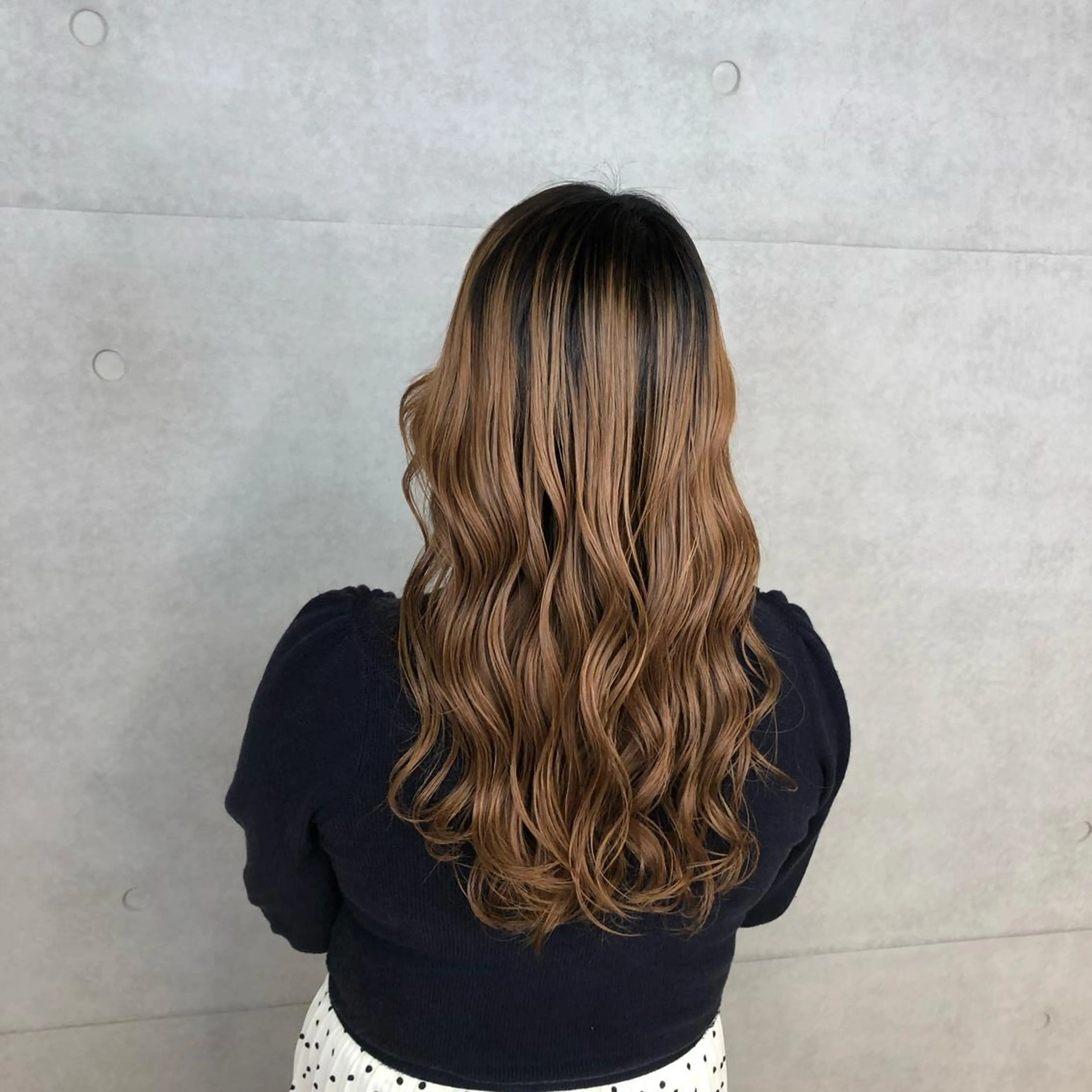 セミロング ヘアカラー トリートメント ブリーチしたのに 色持ち1.5ヶ月のヘアスタイル