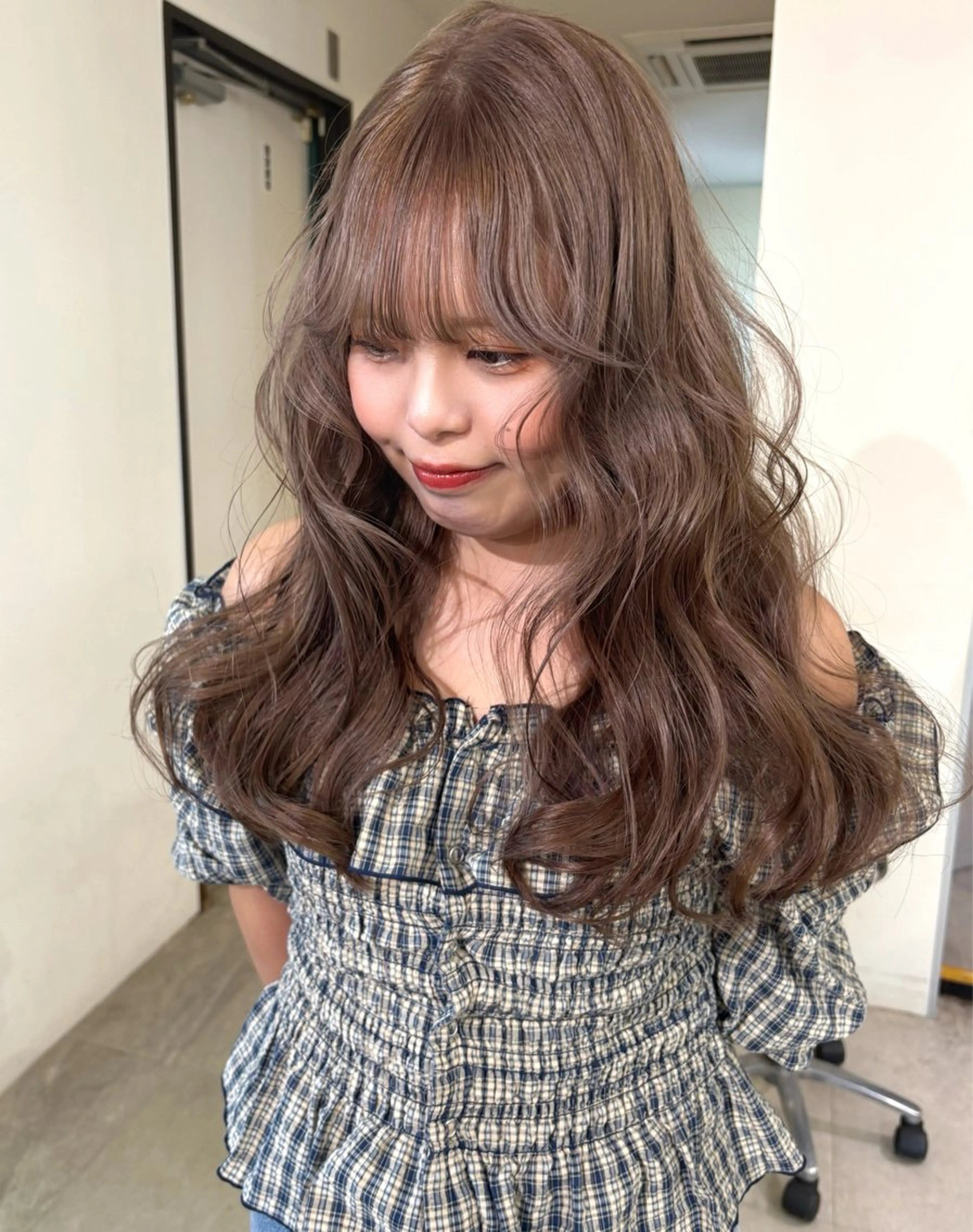 ロング カラー ベージュカラー ブリーチ ヘアカラー mizuki/ピンク ベージュ.レイヤーのヘアスタイル