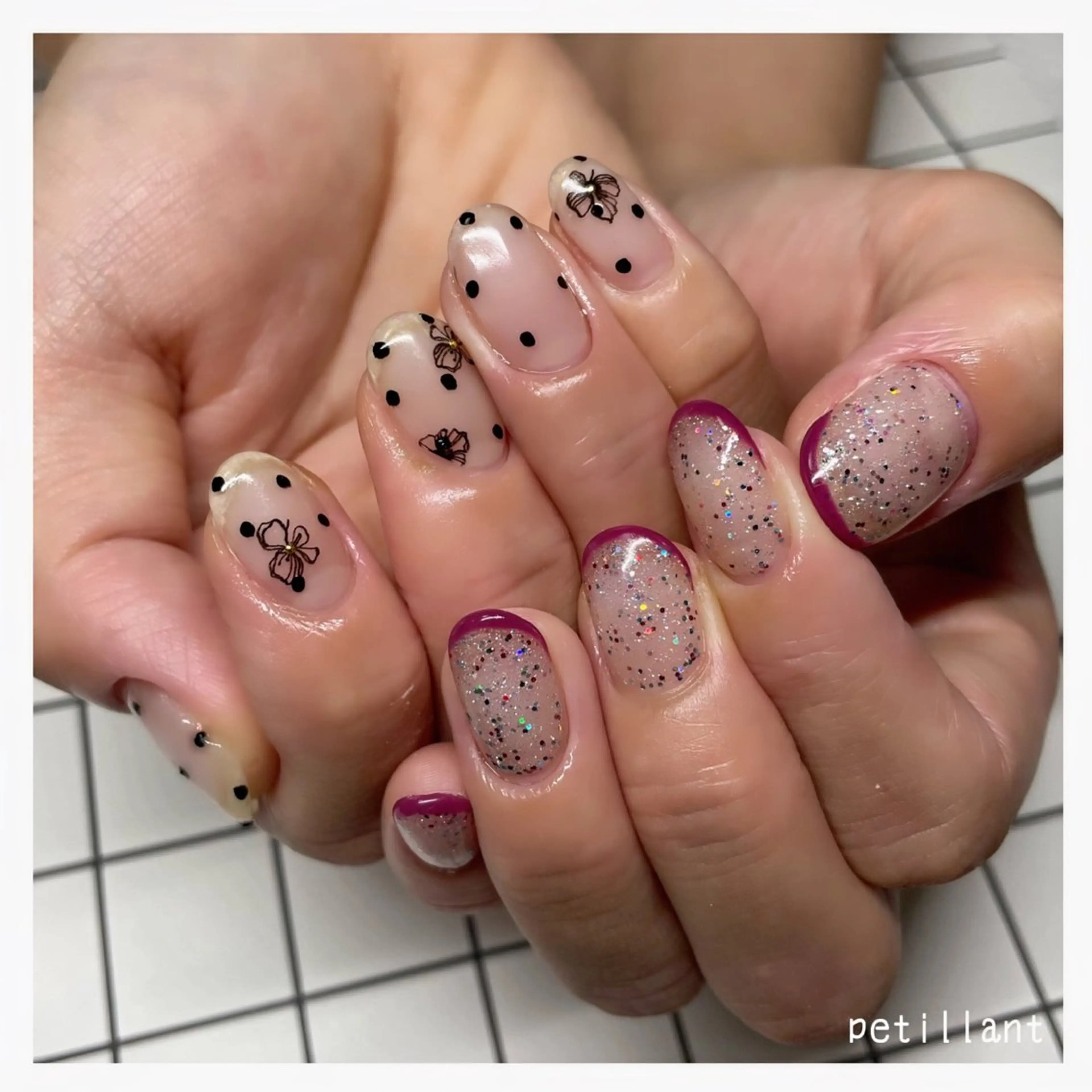 ネイル アートネイル フレンチネイル 持ち込み petillant所属・nail salon petillantのネイルデザイン