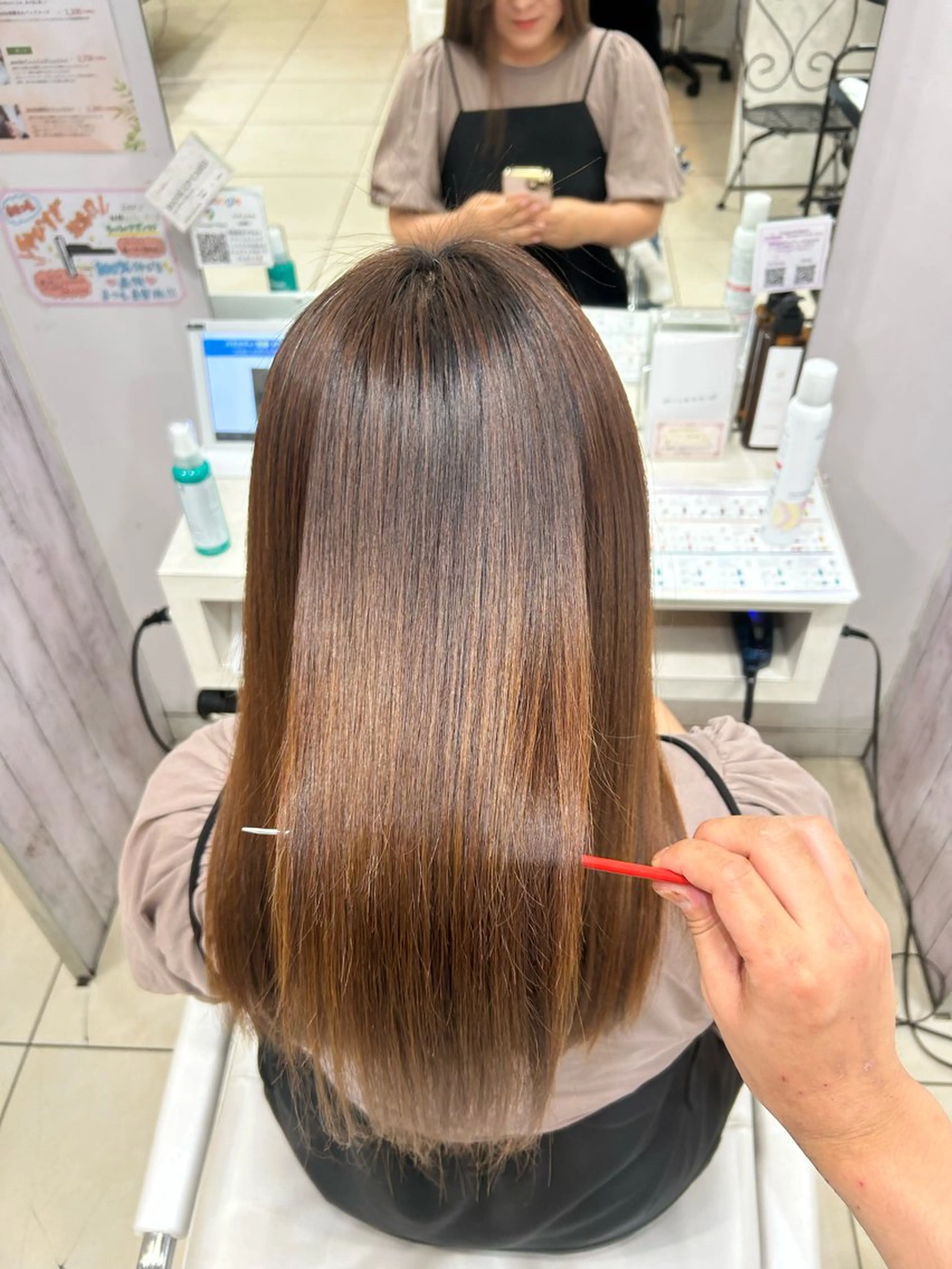 セミロング カット 縮毛矯正 【髪質改善カラー】 瀧田嵐士🇰🇷のヘアスタイル