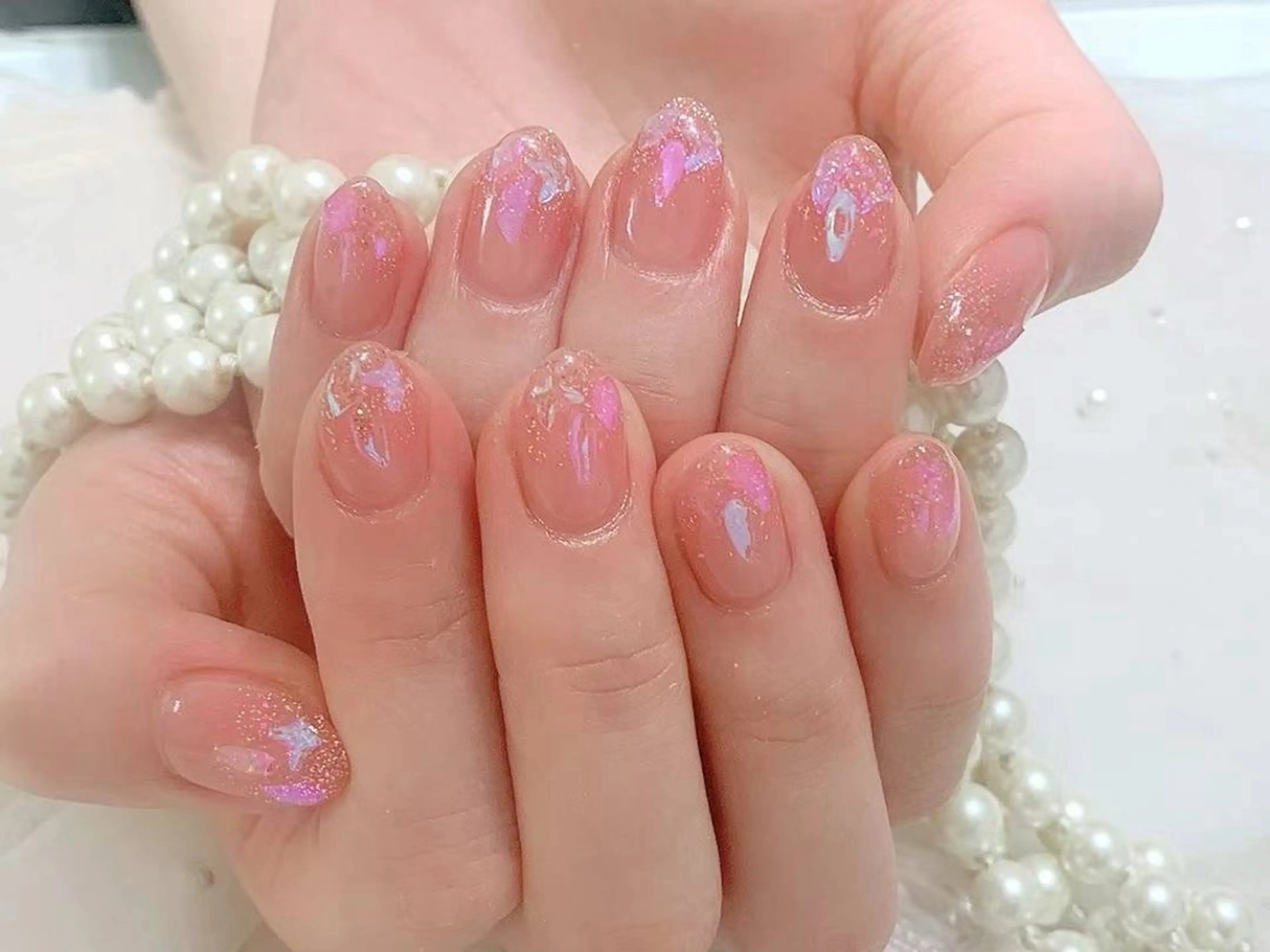 ネイル ネイルサロンAiri 長さ出し·シンプルのネイルデザイン