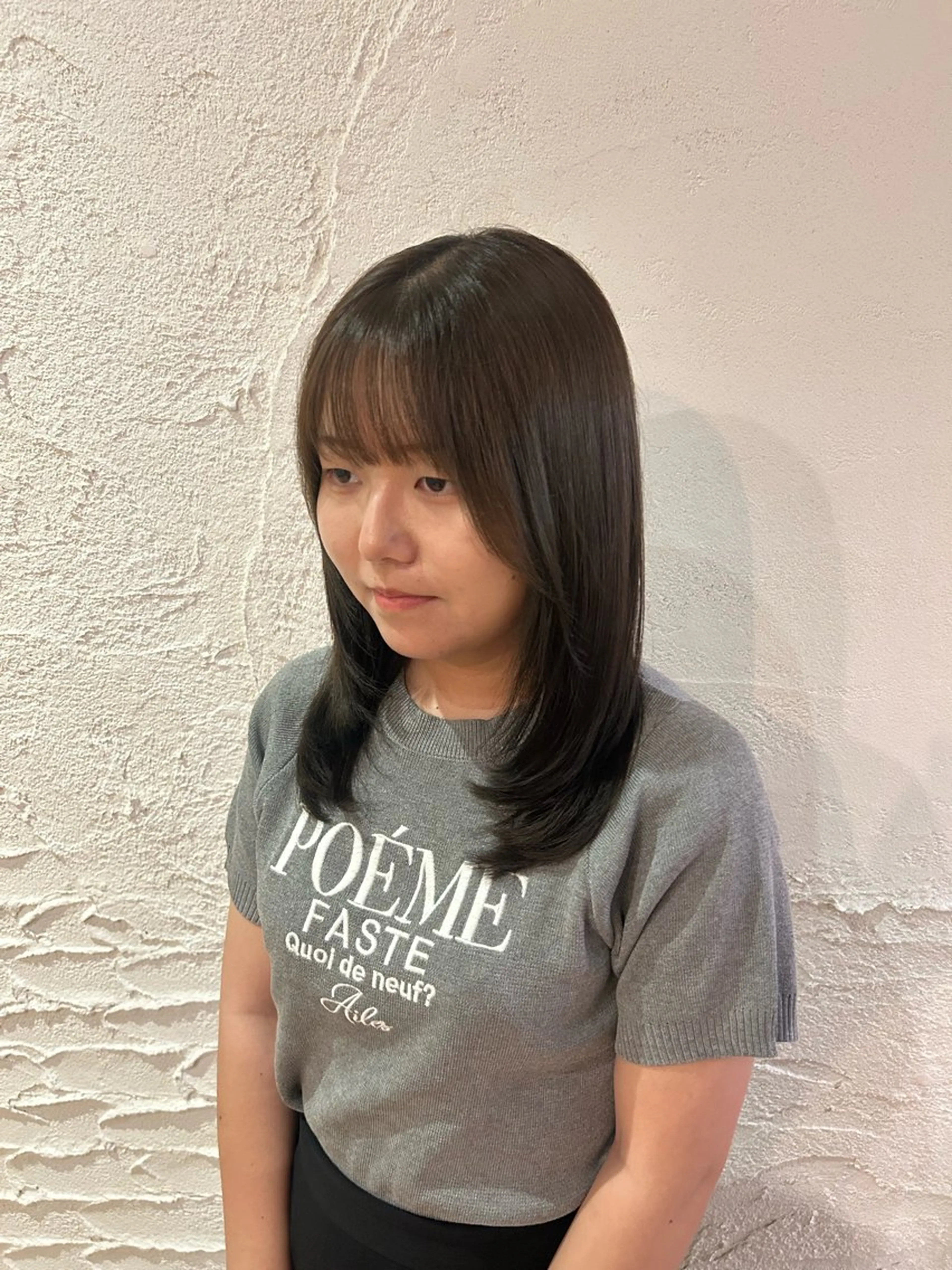 カラー ベージュカラー オリーブベージュ 水口 琉那のヘアスタイル