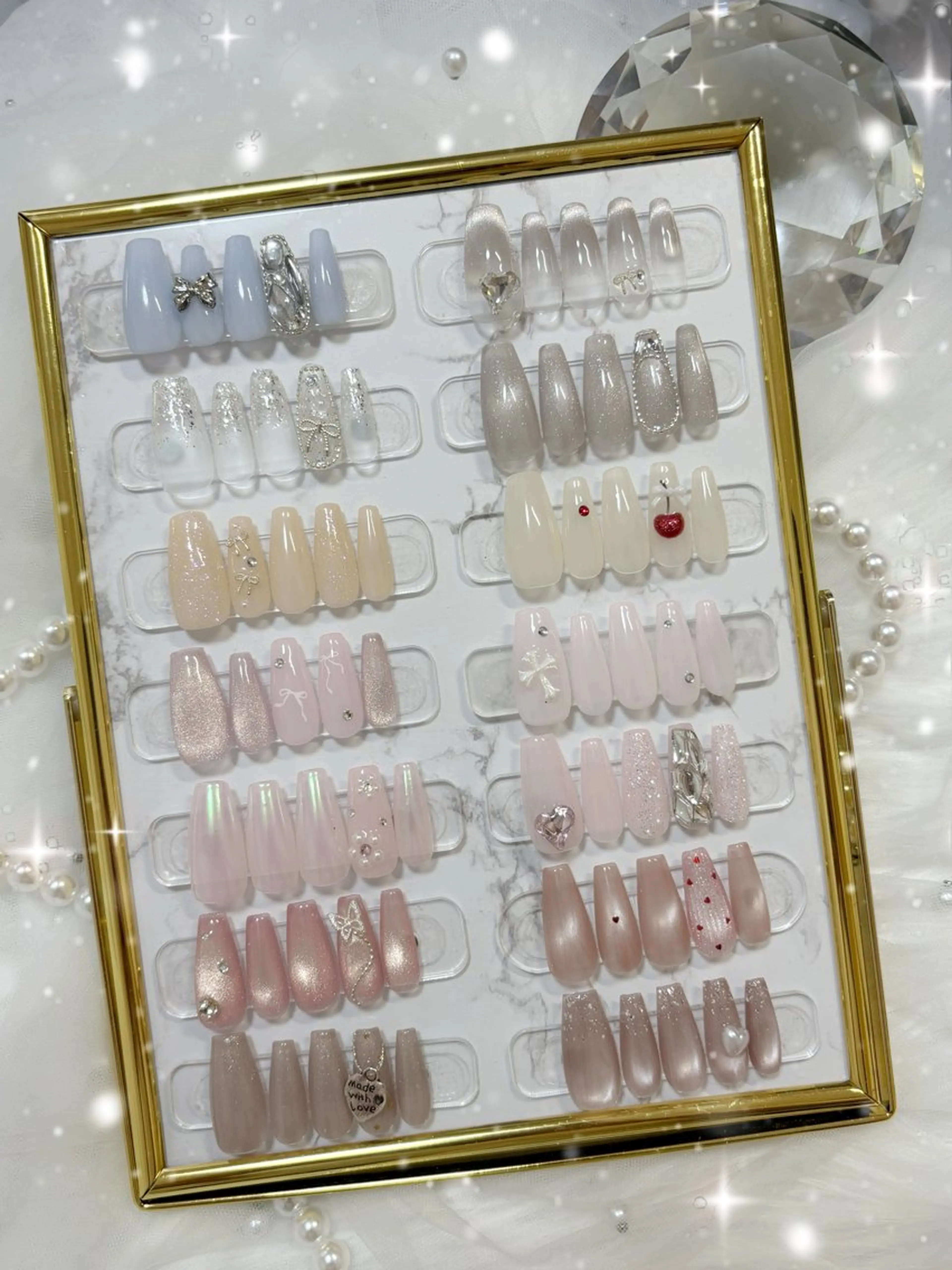 ネイル フラッシュネイル ハート キラキラネイル 韓国ネイル マグネットネイル ハンドネイル YM nailのネイルデザイン