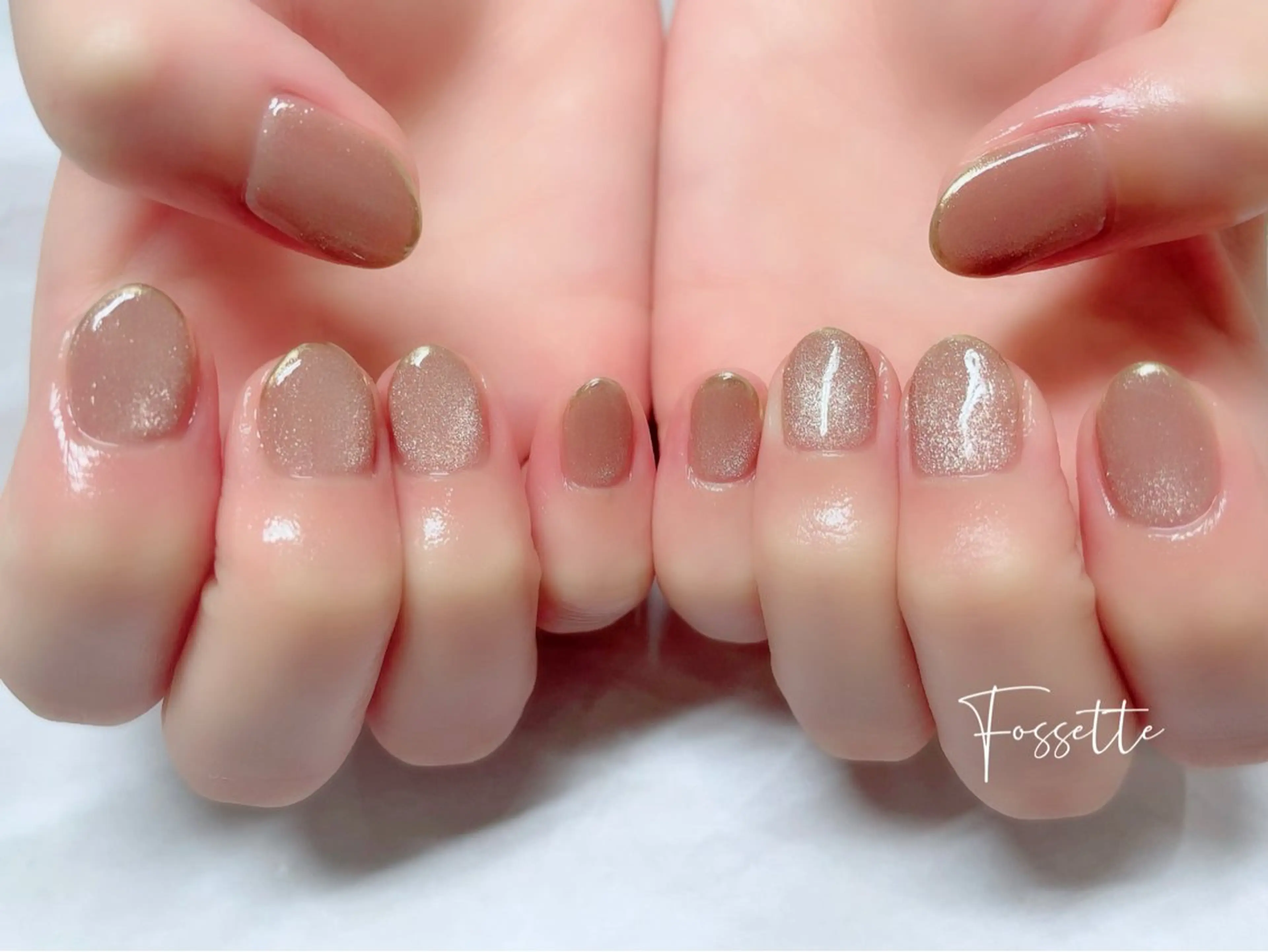 ネイル キラキラネイル マグネットネイル ミラーネイル オフィスネイル シンプルネイル nailsalon Fossetteのネイルデザイン