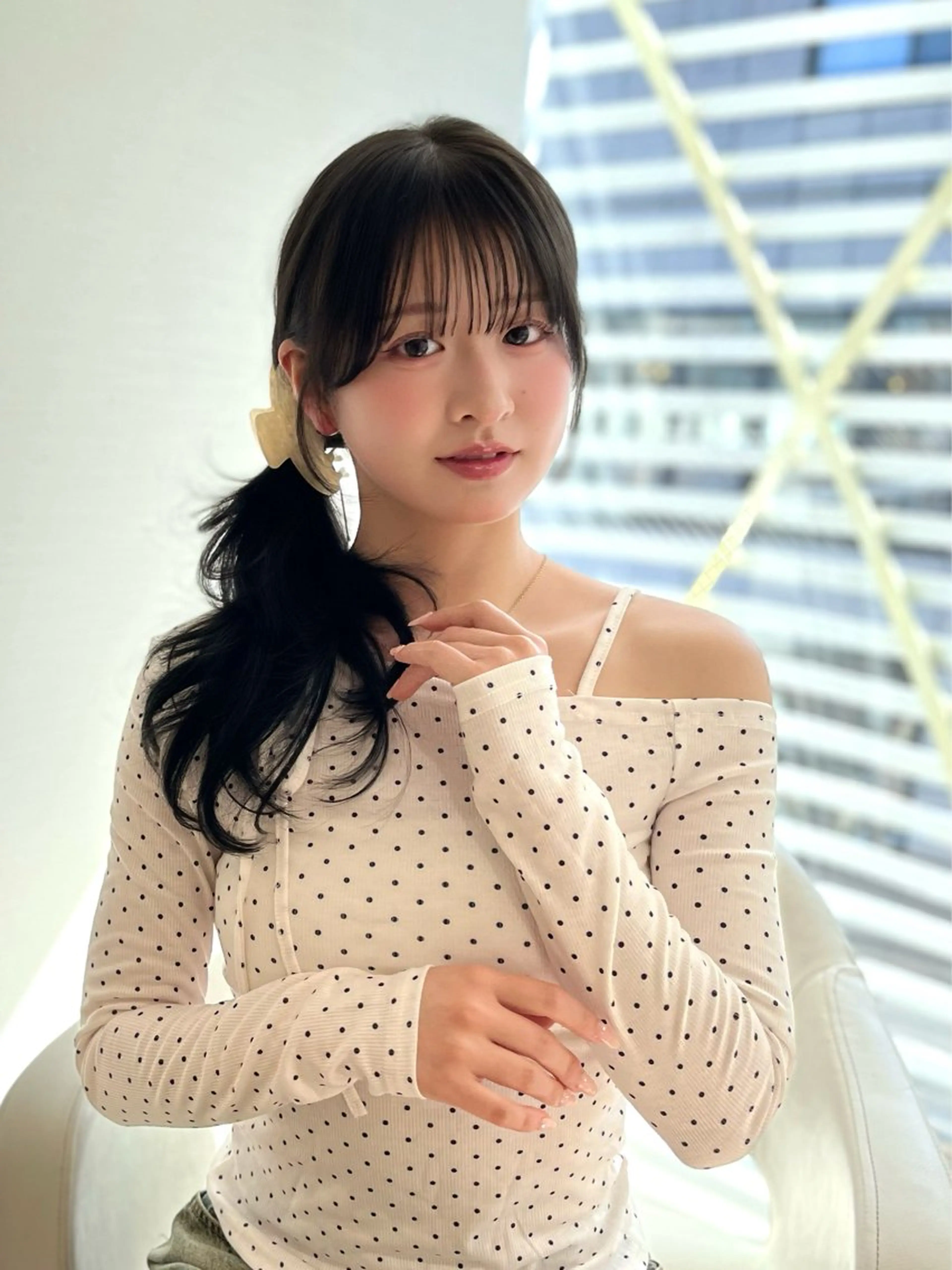 ロング トリートメント ヘアカラー トリートメント ♥️透明感×抜け感 ベージュ/佑珠♥️のヘアスタイル