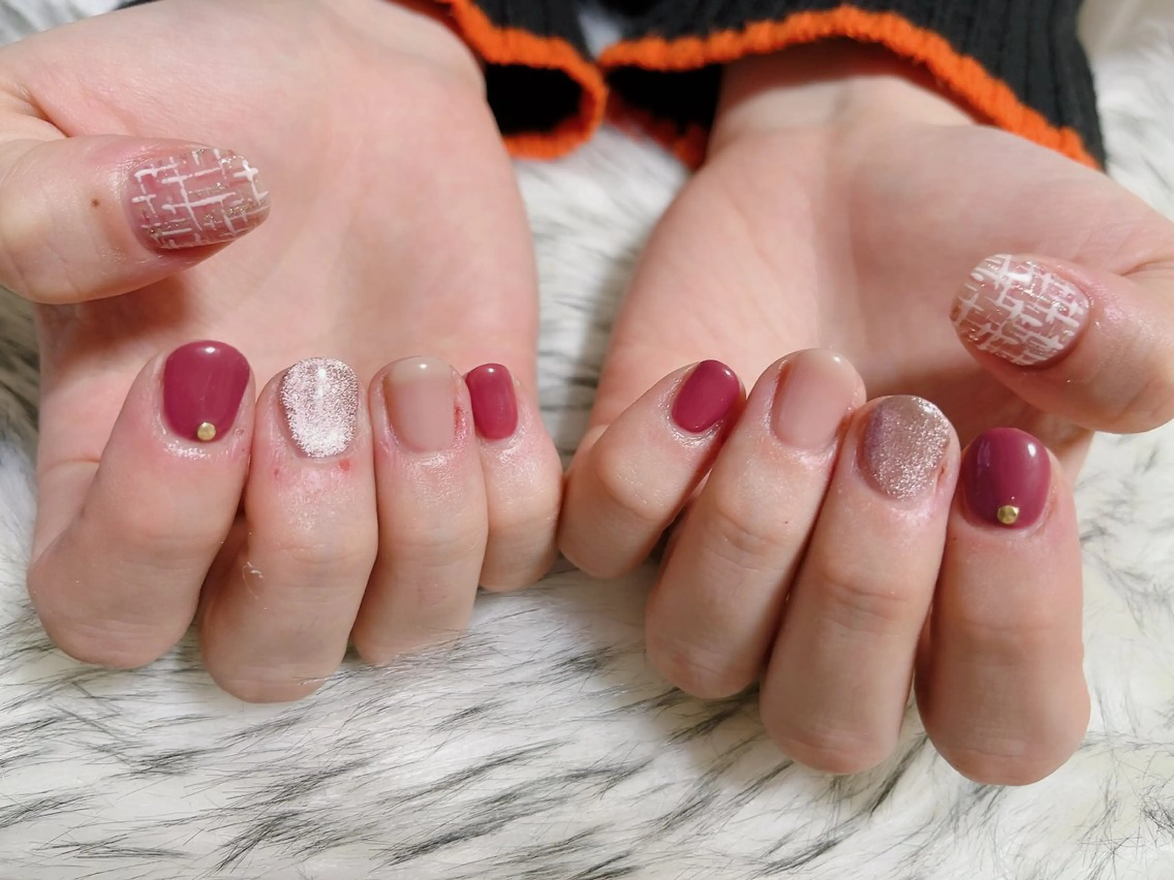 ネイル ジェルネイル 韓国ネイル メンズネイル パラジェル ツイードネイル kiki nail たまプラーザのネイルデザイン