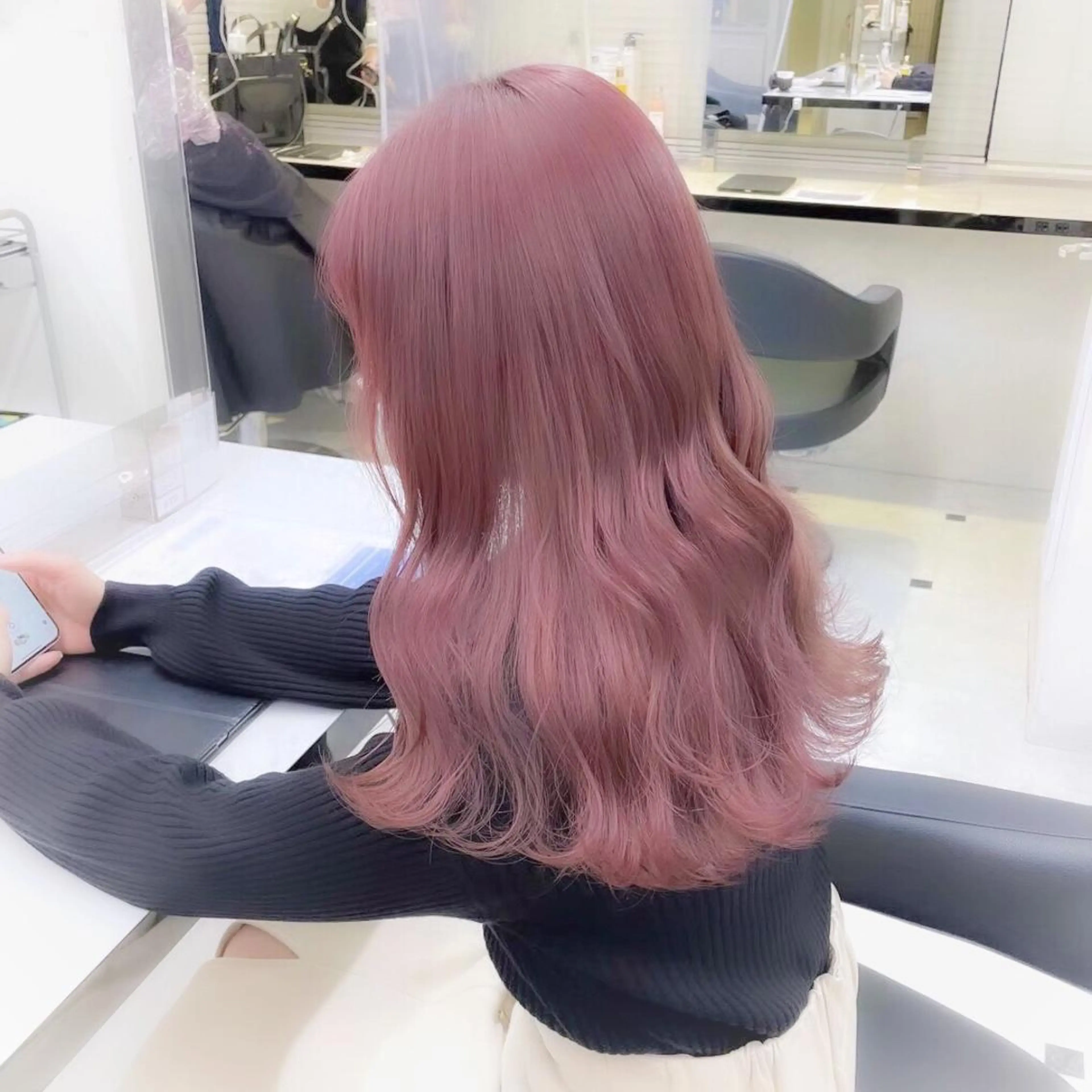 セミロング カラー ラベンダーカラー ラベンダーピンク ピンクカラー ヘアカラー トリートメント ヘッドスパ ヘアセット 透明感/艶髪/💖 トレンドスタイル💖のヘアスタイル