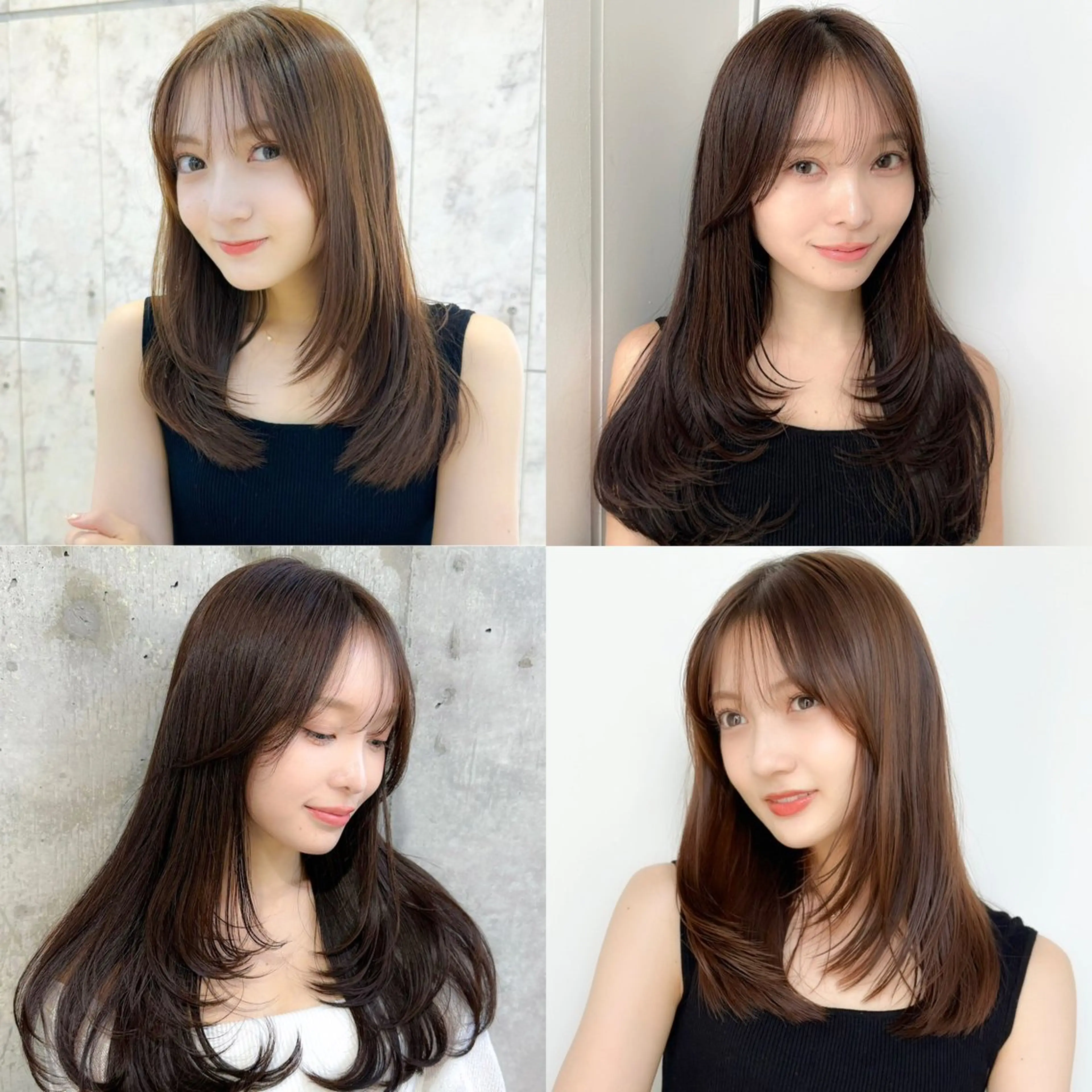 セミロング カラー カット ヘアカラー トリートメント 新宿/韓国風レイヤー 髪質改善/渋谷直樹のヘアスタイル