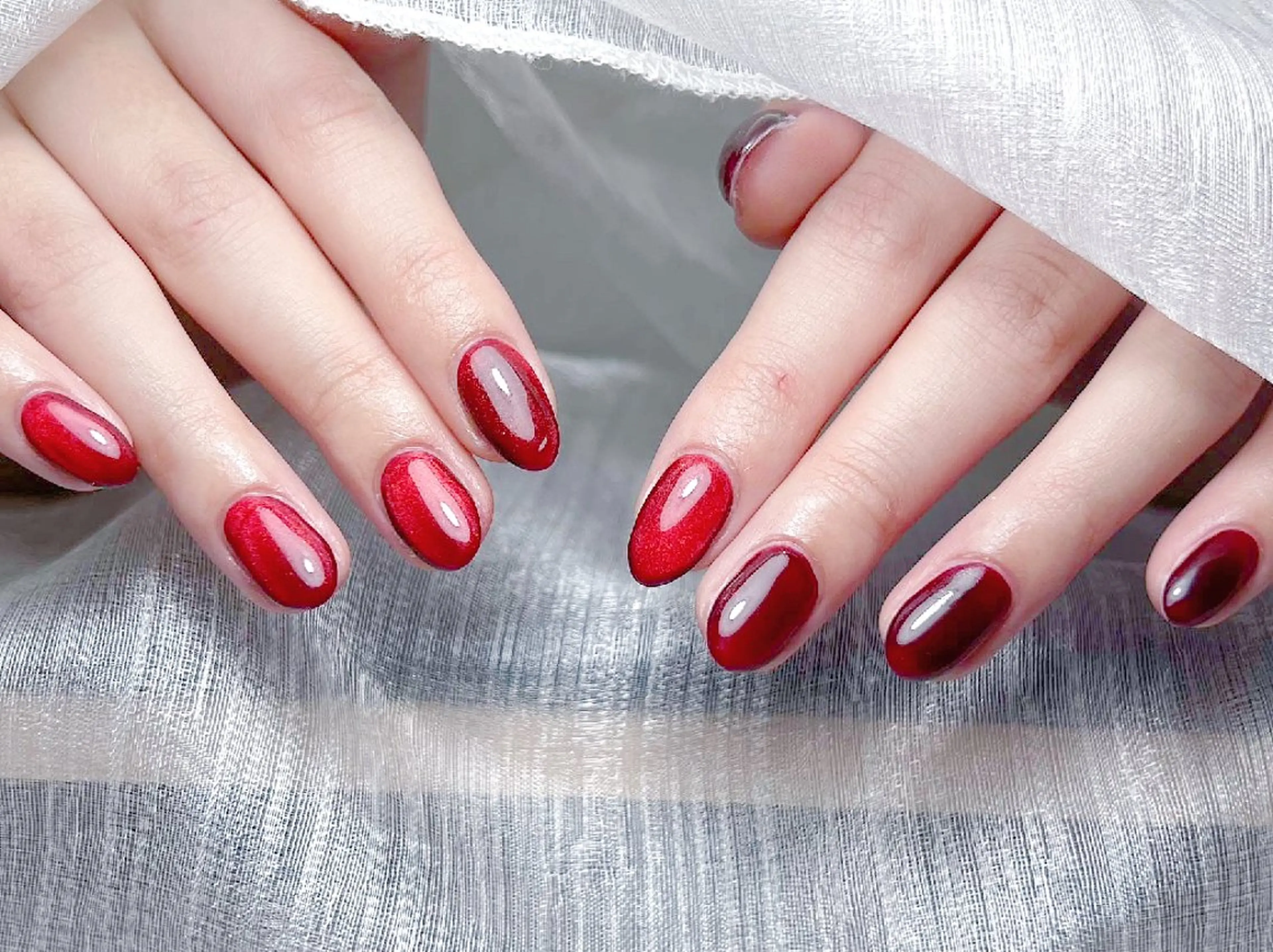 ネイル 長さ出し フレンチネイル グラデーション マグネットネイル マグネットフレンチ ハンドネイル ハンドケア ✨Dreamy NORAのネイルデザイン