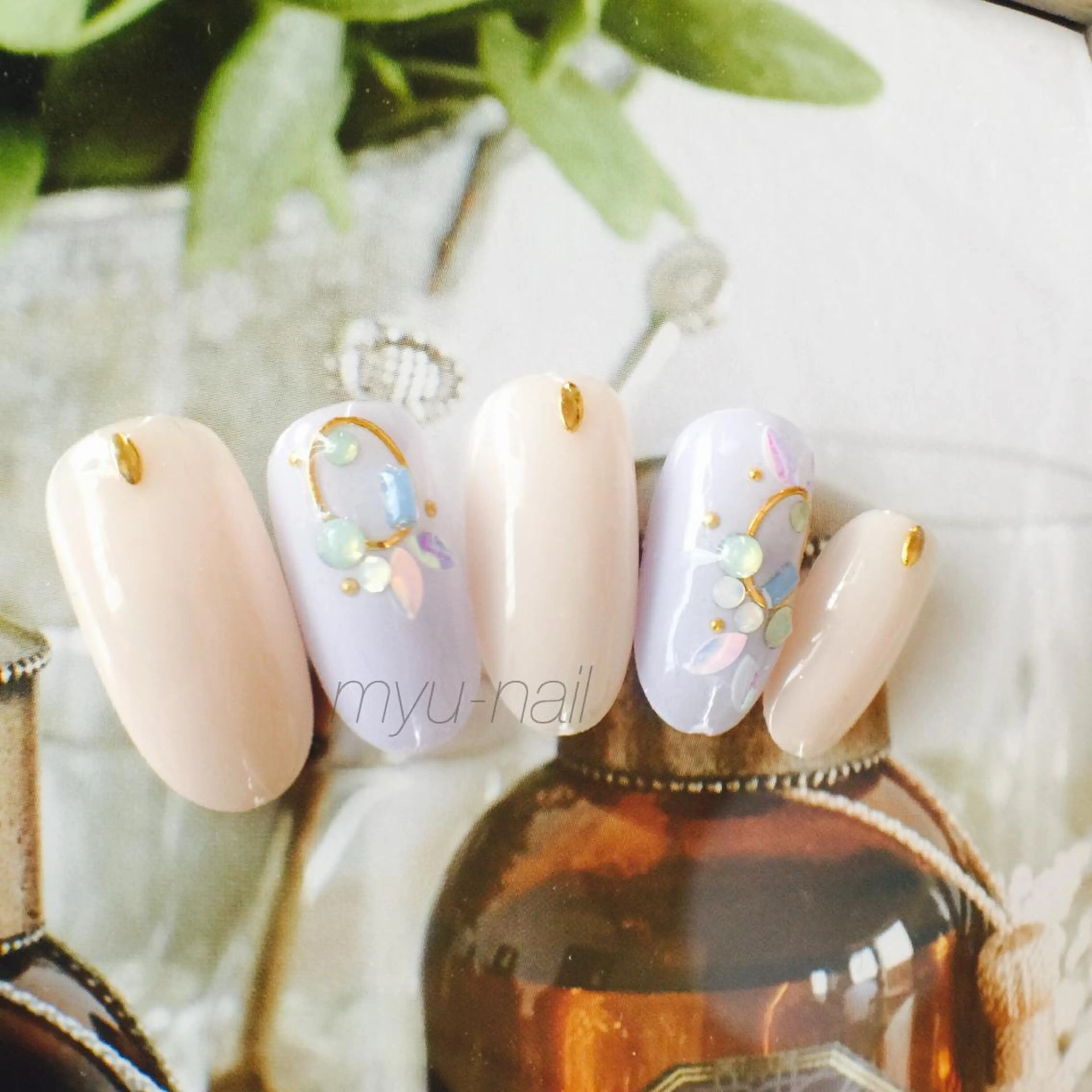 ネイル ホログラムネイル シンプルネイル ネイルチップ ホームサロン myu-nailのネイルデザイン