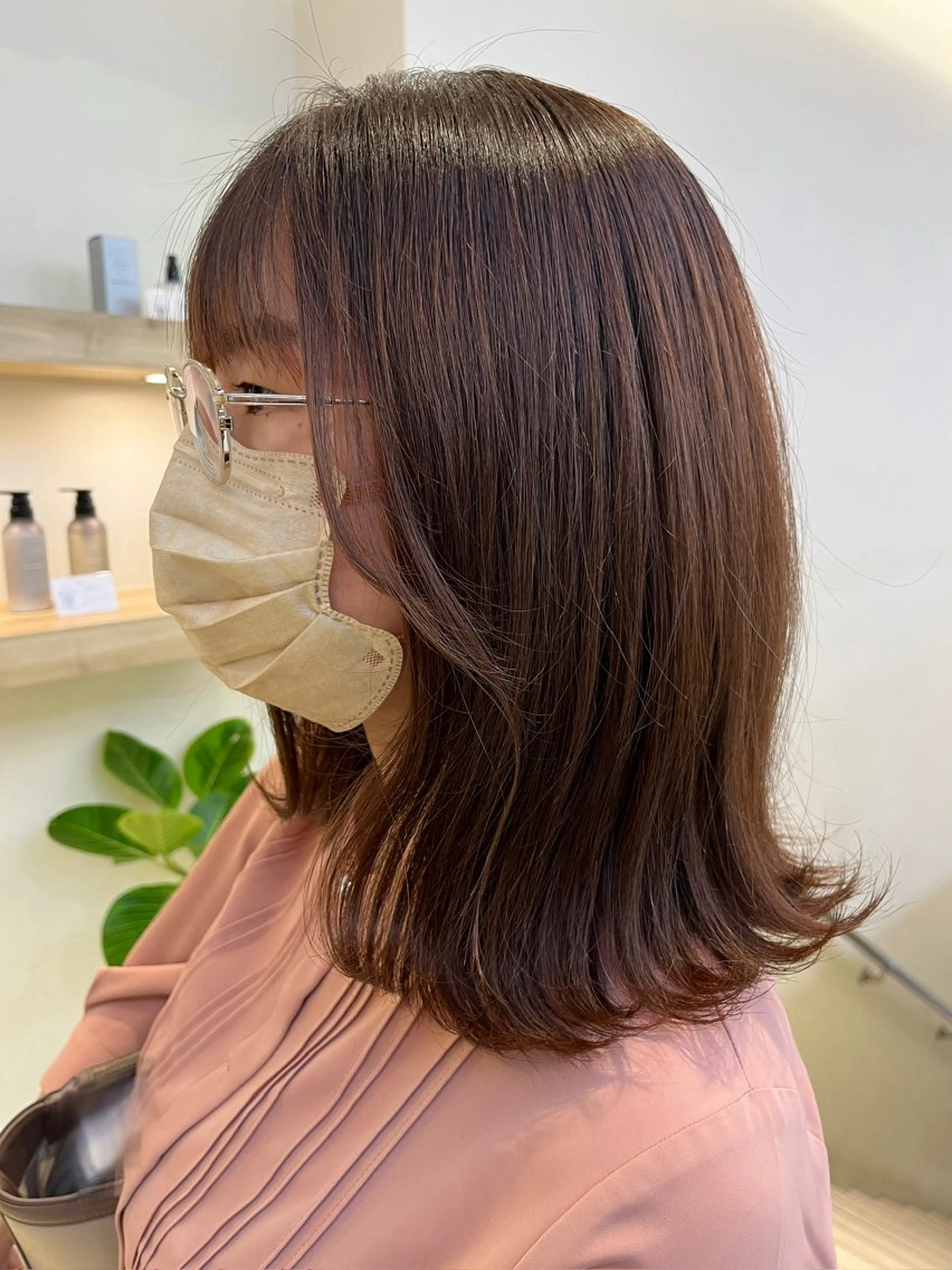 ミディアム カラー ヘアカラー 暖色カラー🍒スパ/ canna‎🤎のヘアスタイル