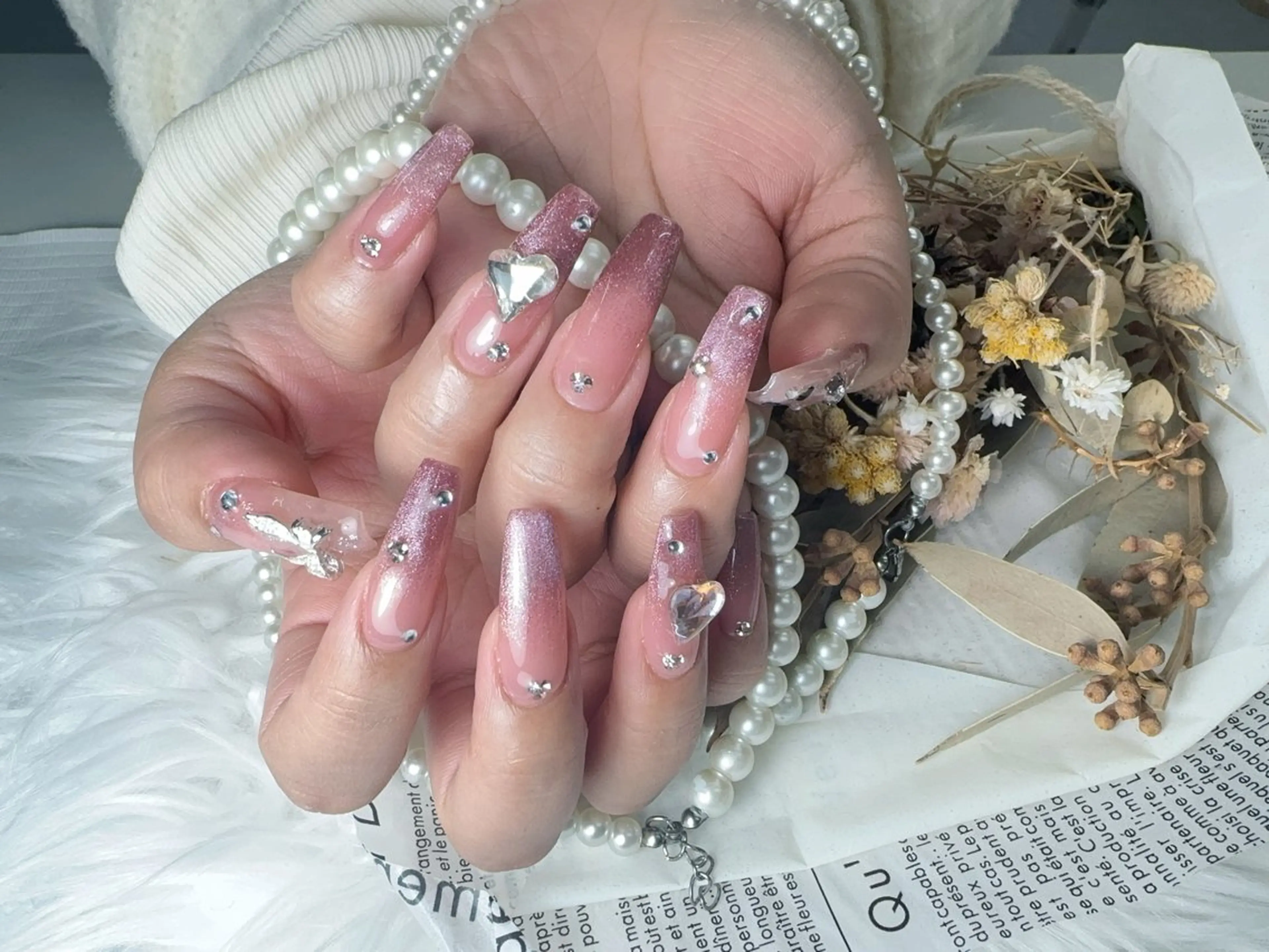 ネイル 長さ出し フレンチネイル ジェルネイル ガラスフレンチ 韓国ネイル ハンドネイル ハンドケア For U nail スカルプ専門店のネイルデザイン