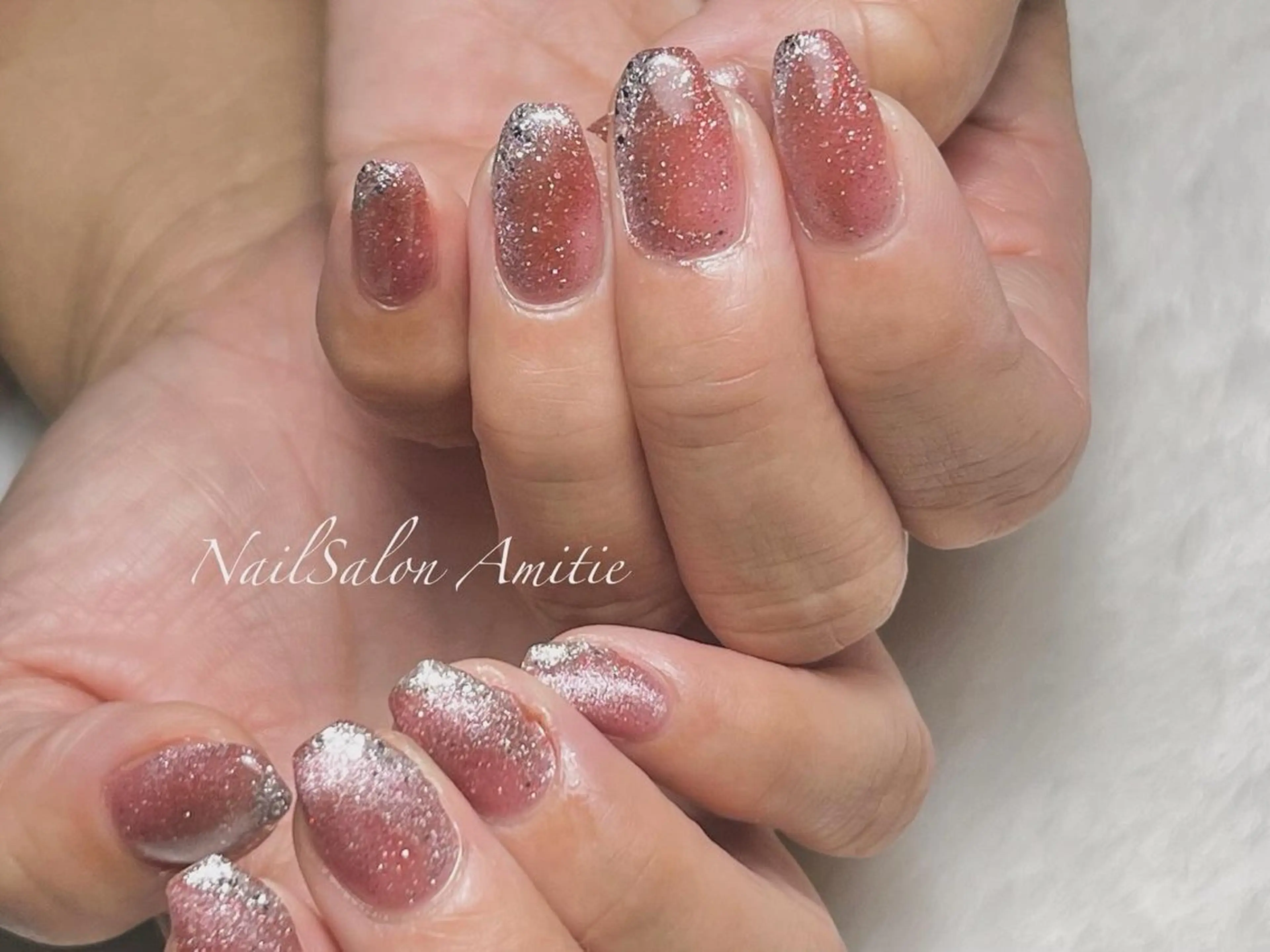 ネイル ラメ(グリッター) マグネットネイル ハンドネイル NailSalon Amitieのネイルデザイン