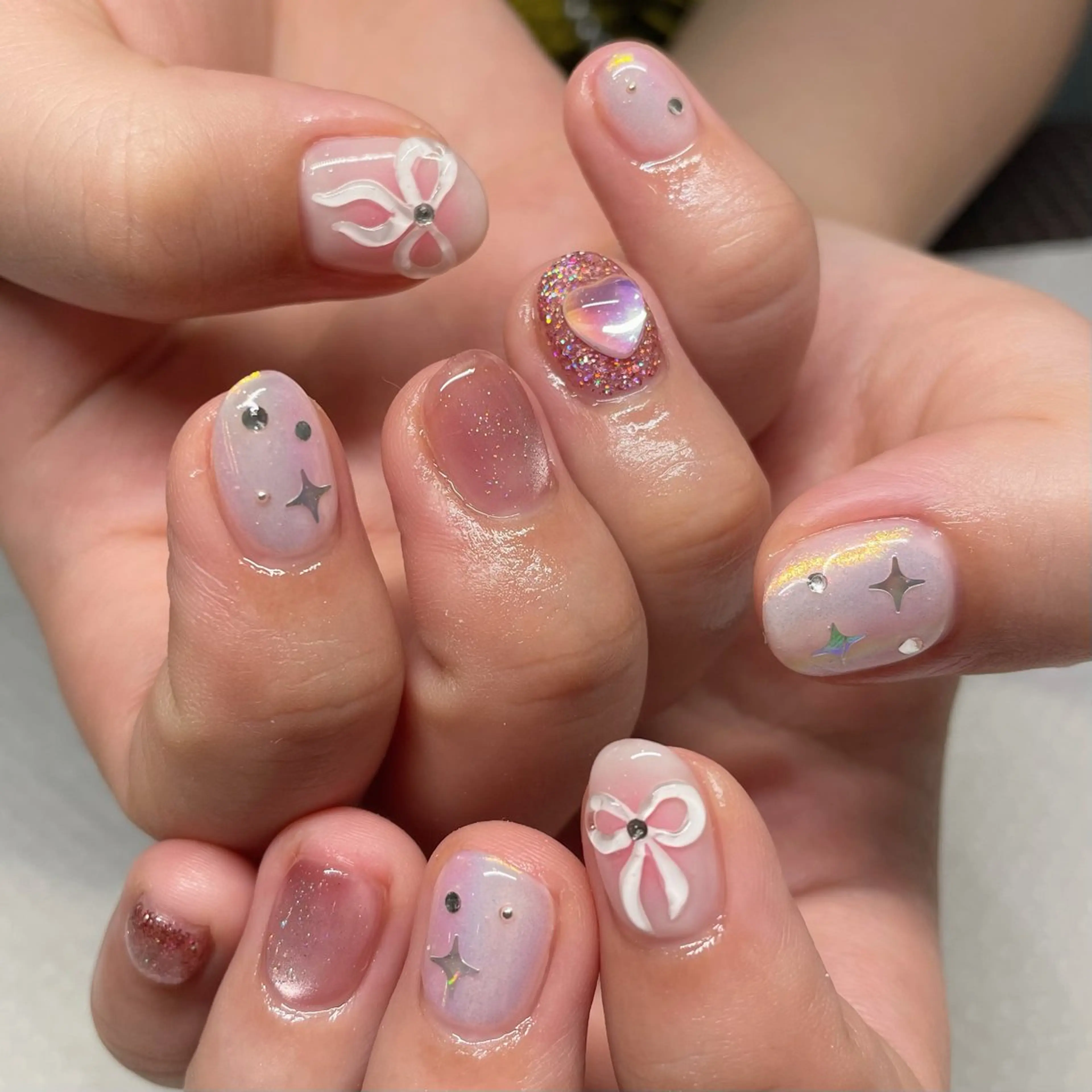 ネイル リボン ハンドネイル Ricnail☾ ayanoのネイルデザイン