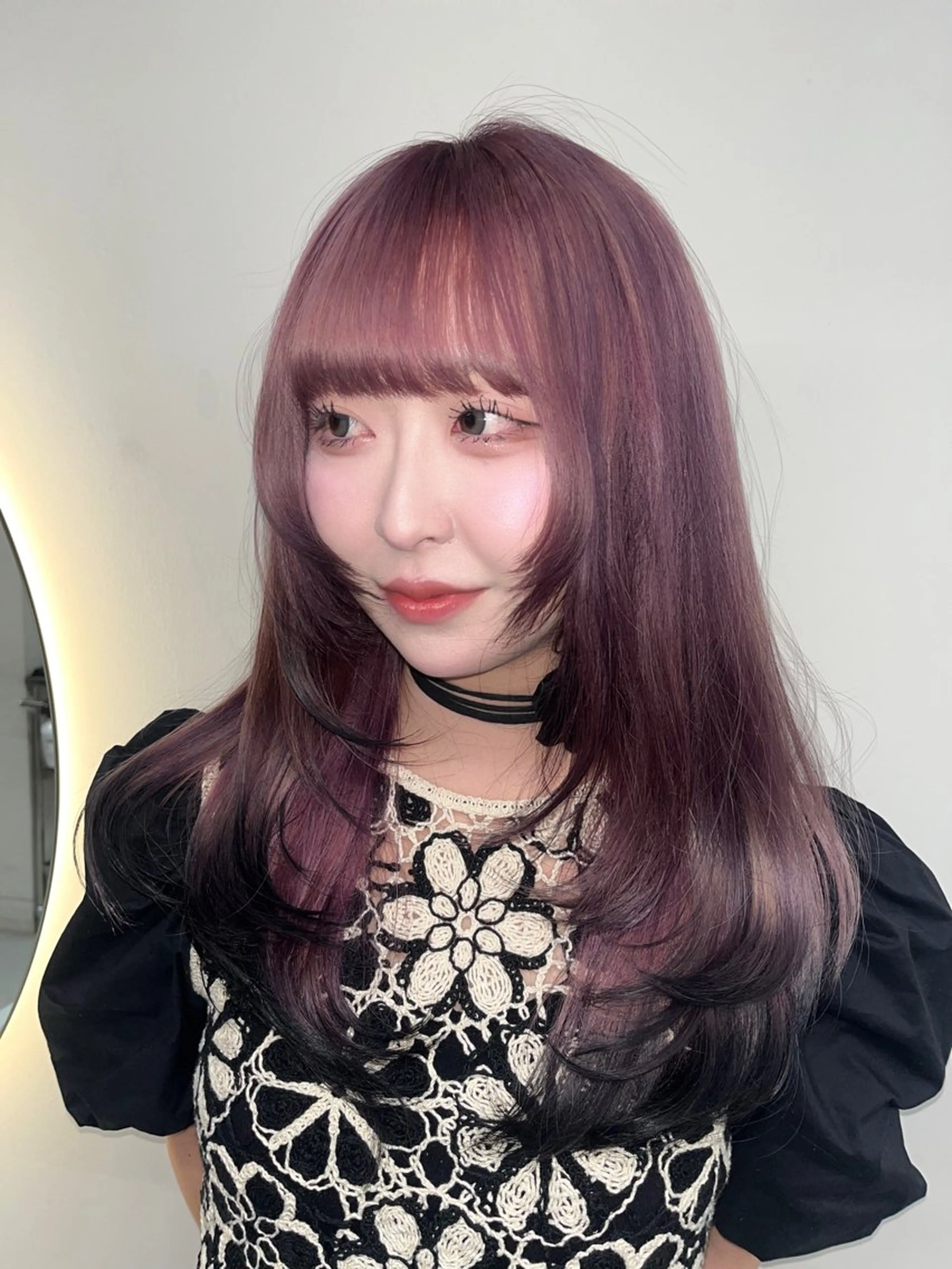 セミロング カラー ヘアアレンジ ヘアカラー SOL.JINGUMAE所属・原宿・デザインカラー YUI🤍ྀིのヘアスタイル