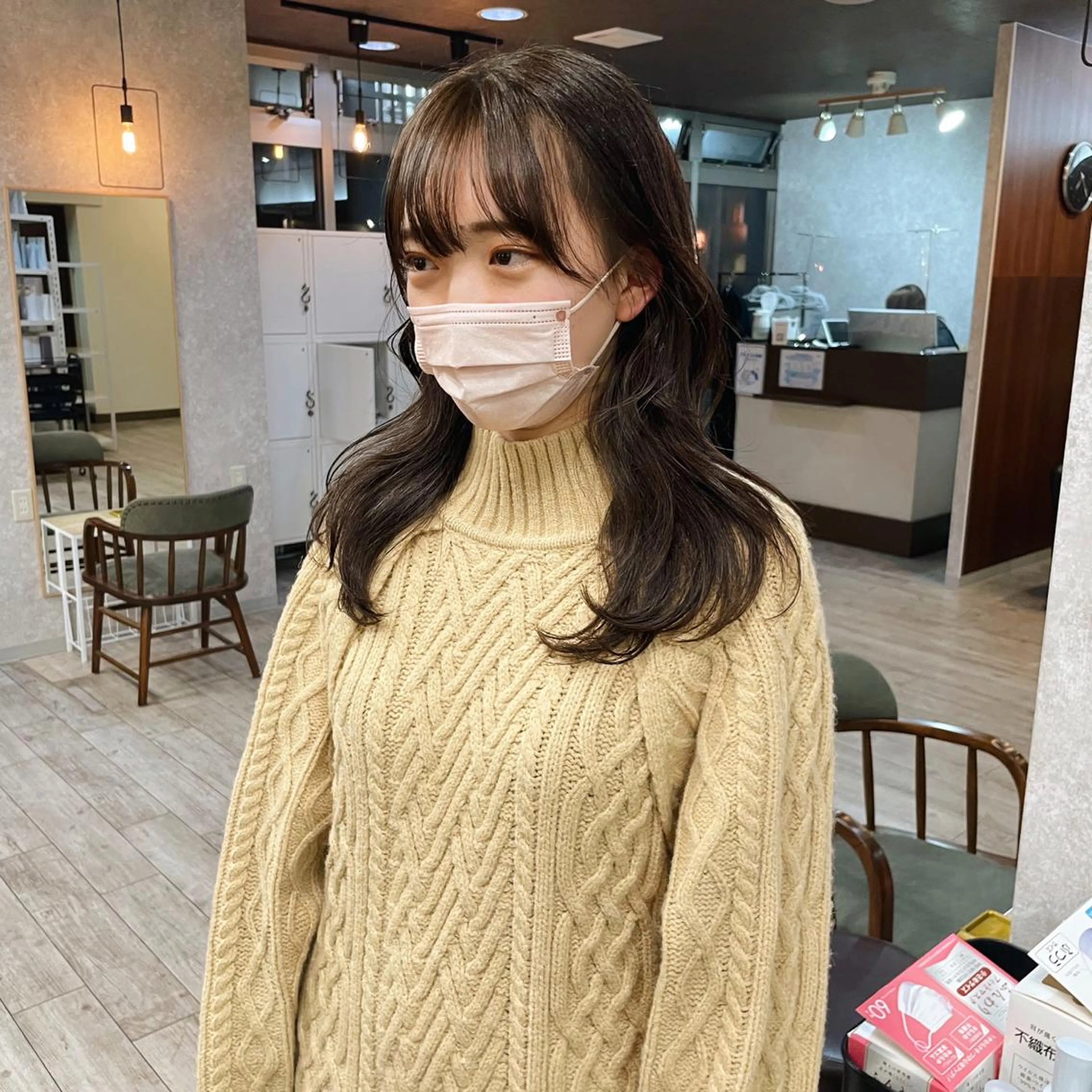 セミロング カラー ヘアカラー トリートメント 高橋 みく/ minim 暖色のヘアスタイル