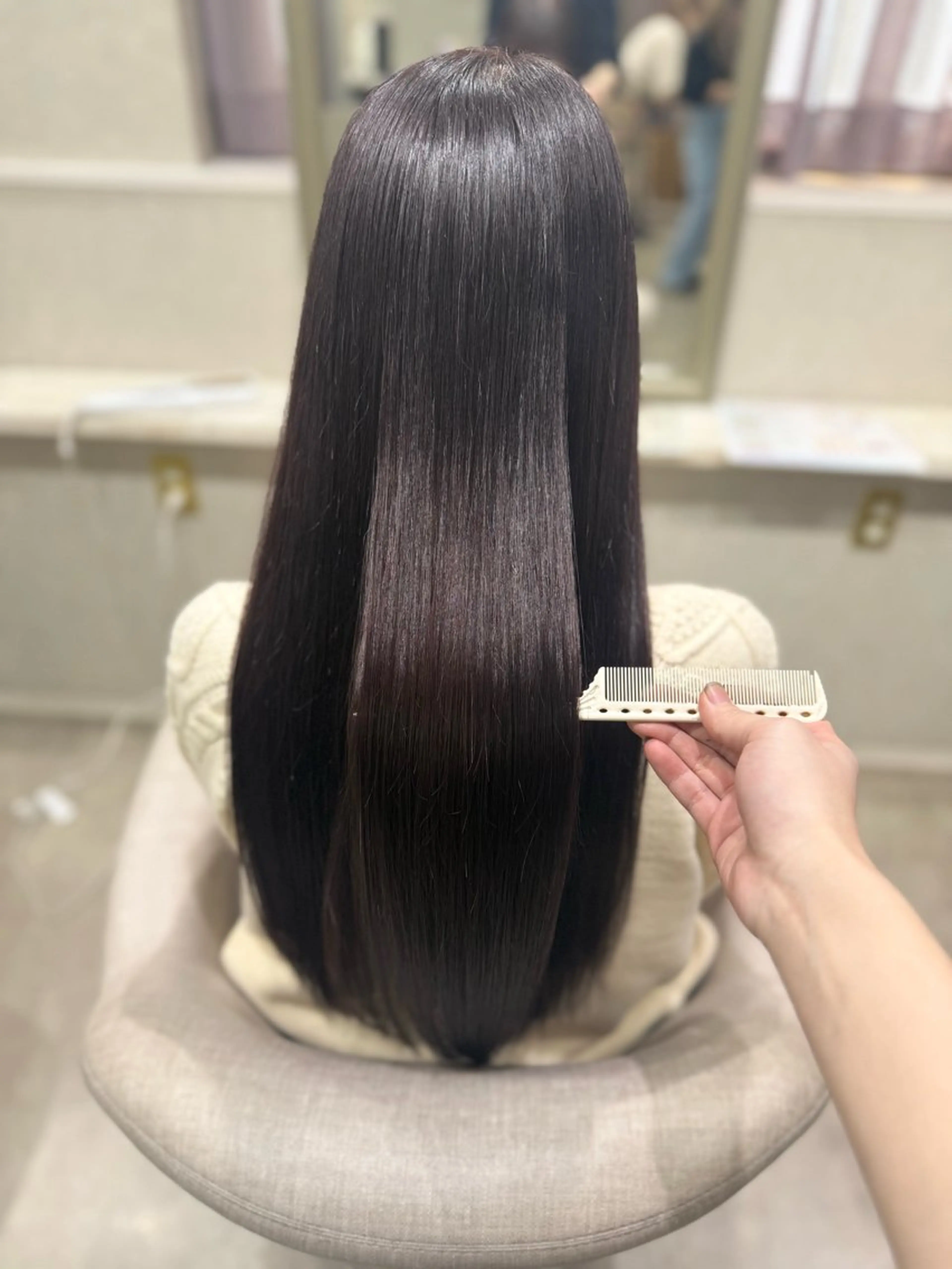 ロング ピンクラベンダー ゆうな/レイヤー 髪質改善のヘアスタイル