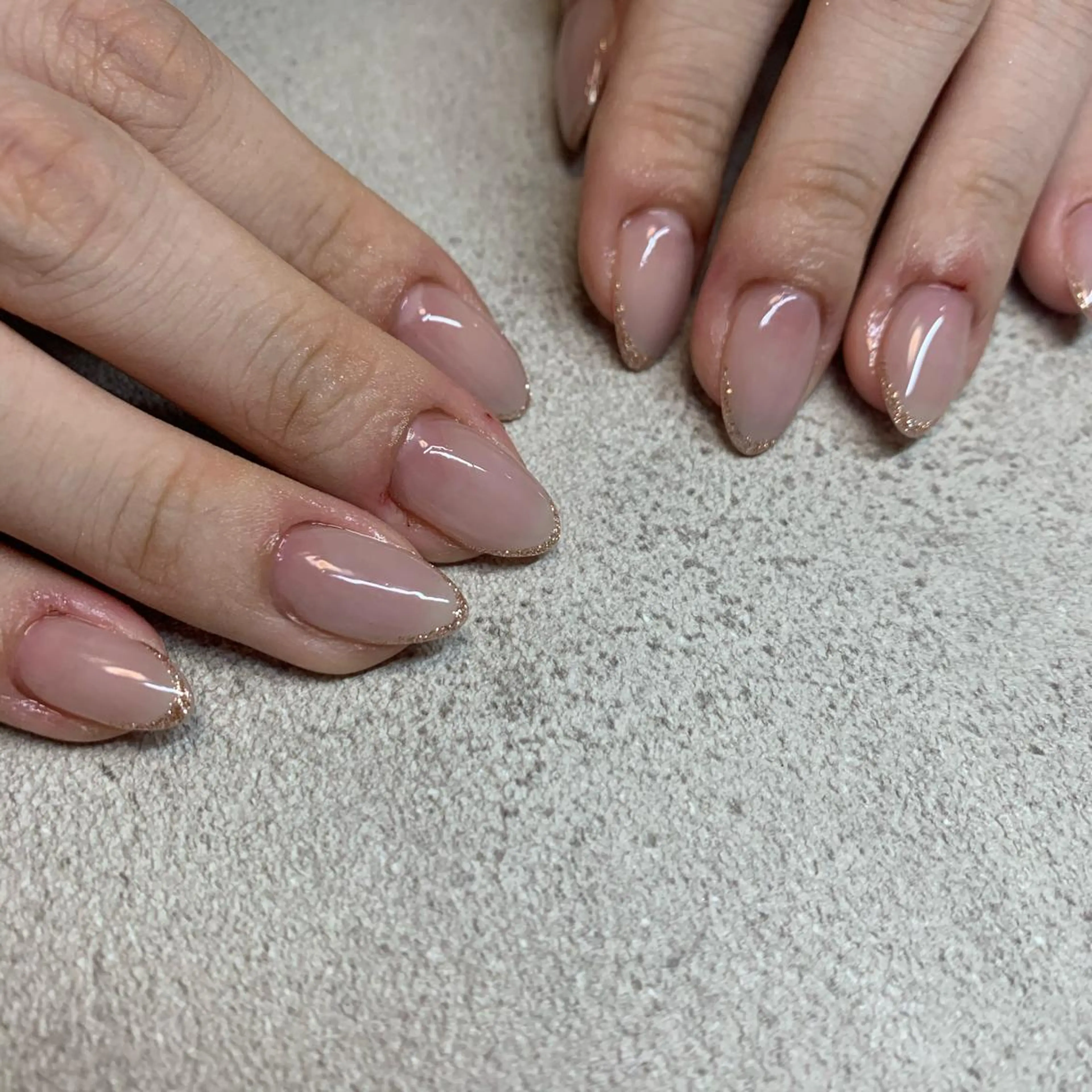 ネイル フレンチネイル グラデーション ラメ(グリッター) atore つかさのマツエク・マツパデザイン