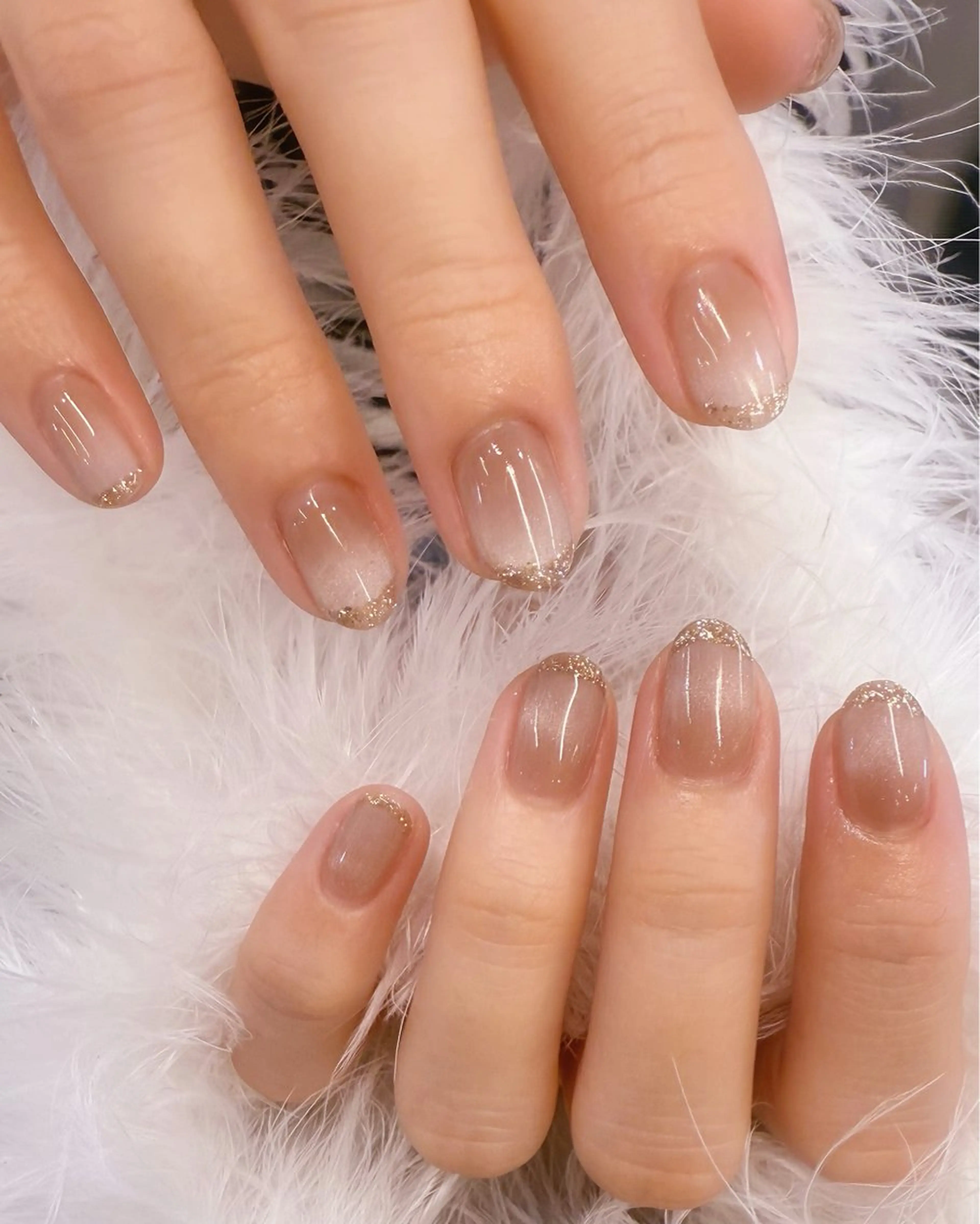 ネイル フレンチネイル グラデーション キラキラネイル マグネットネイル ショートネイル ハンドネイル Puti nailのネイルデザイン