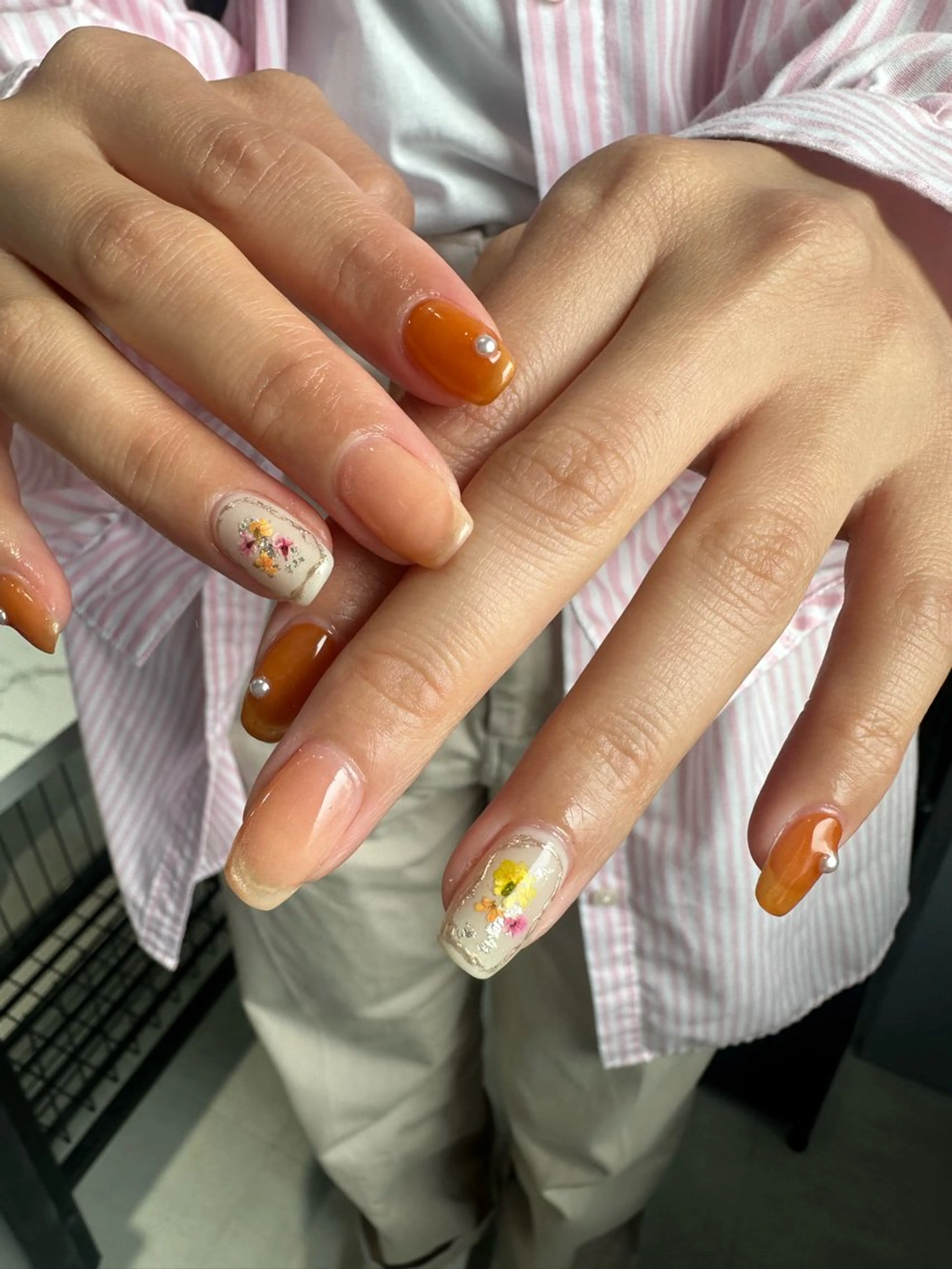 ネイル フラワーネイル ハンドネイル Gemies所属・nanako_ Gemiesのネイルデザイン