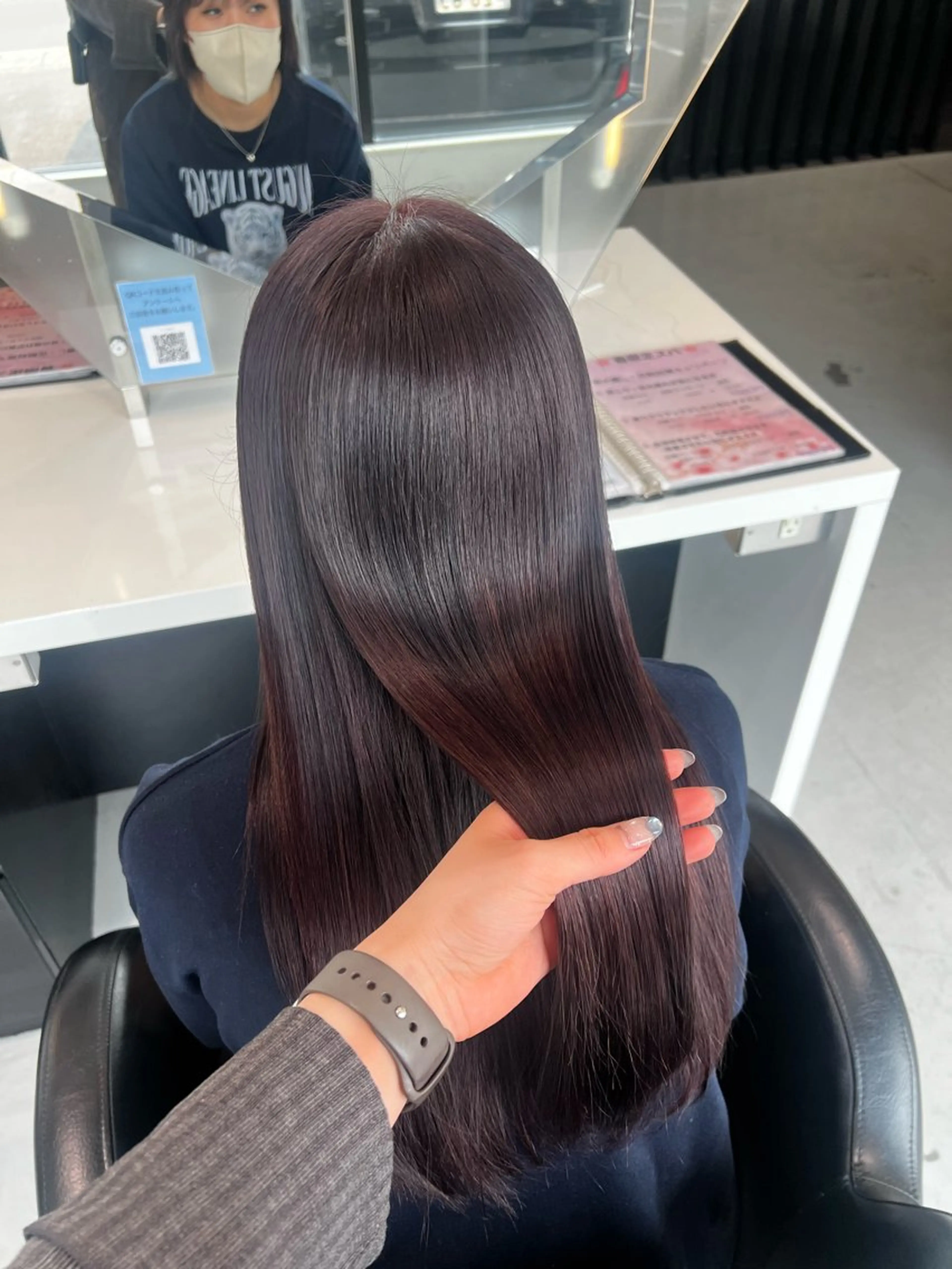 ロング 韓国風顔まわり/ベー ジュ/マツエク♡美咲のヘアスタイル