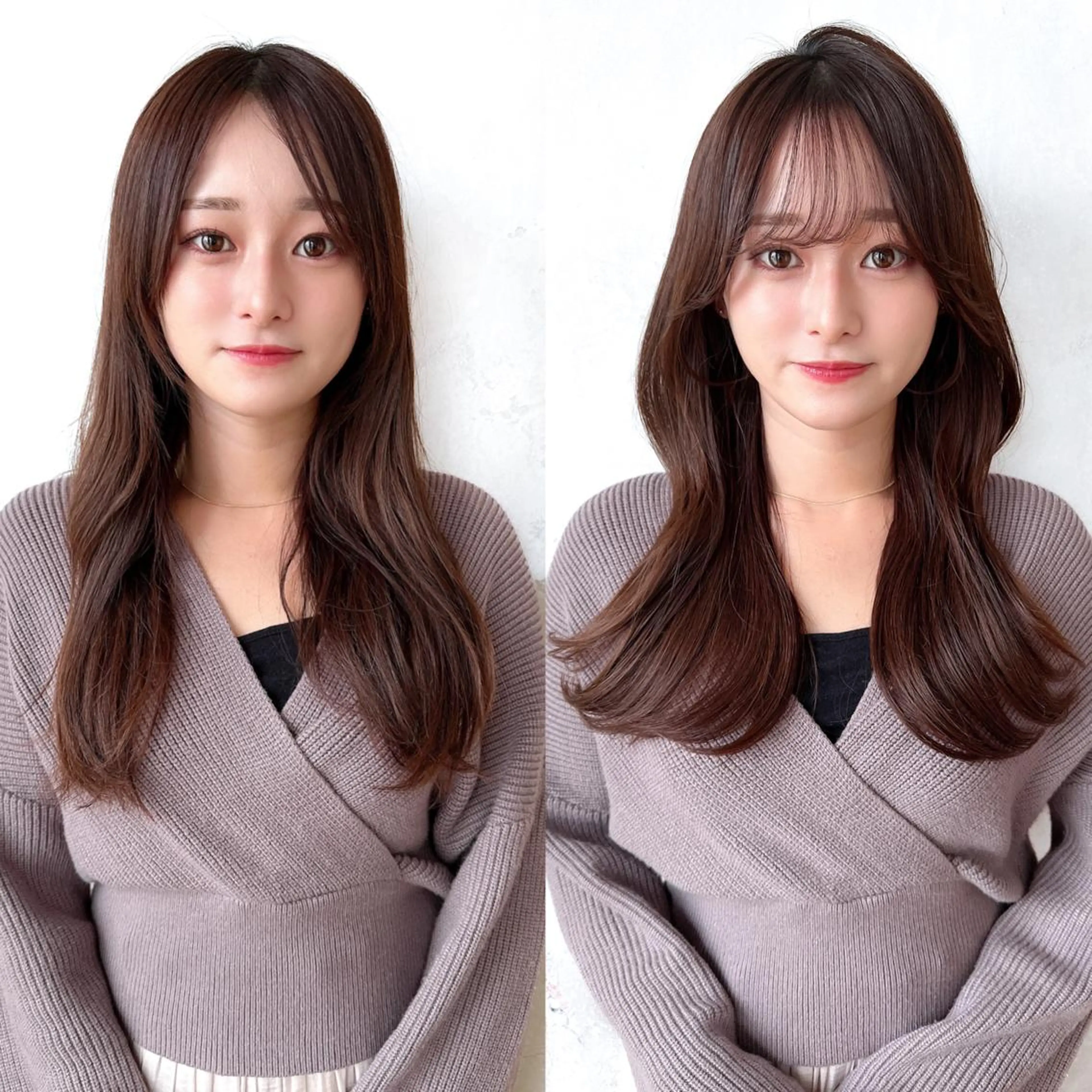 セミロング カラー ベージュカラー ブラウンカラー ブラウンベージュ くびれヘア 顔周りカット カット ヘアカラー トリートメント 顔周り/くびれヘア 韓国ヘア💕風間るなのヘアスタイル