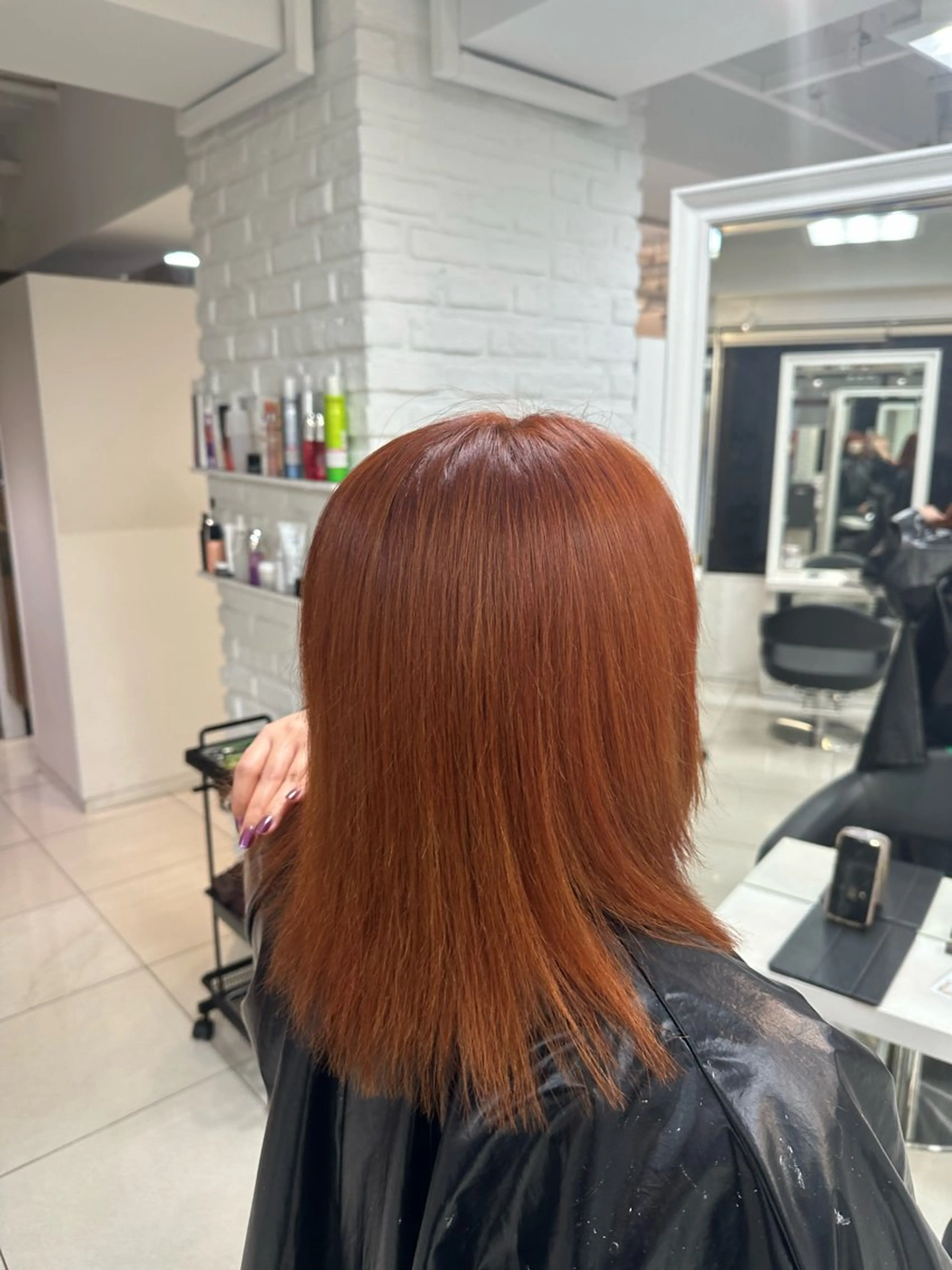 ミディアム カラー オレンジ ヘアカラー トリートメント 【暖色カラー特化】 中山由梨のヘアスタイル