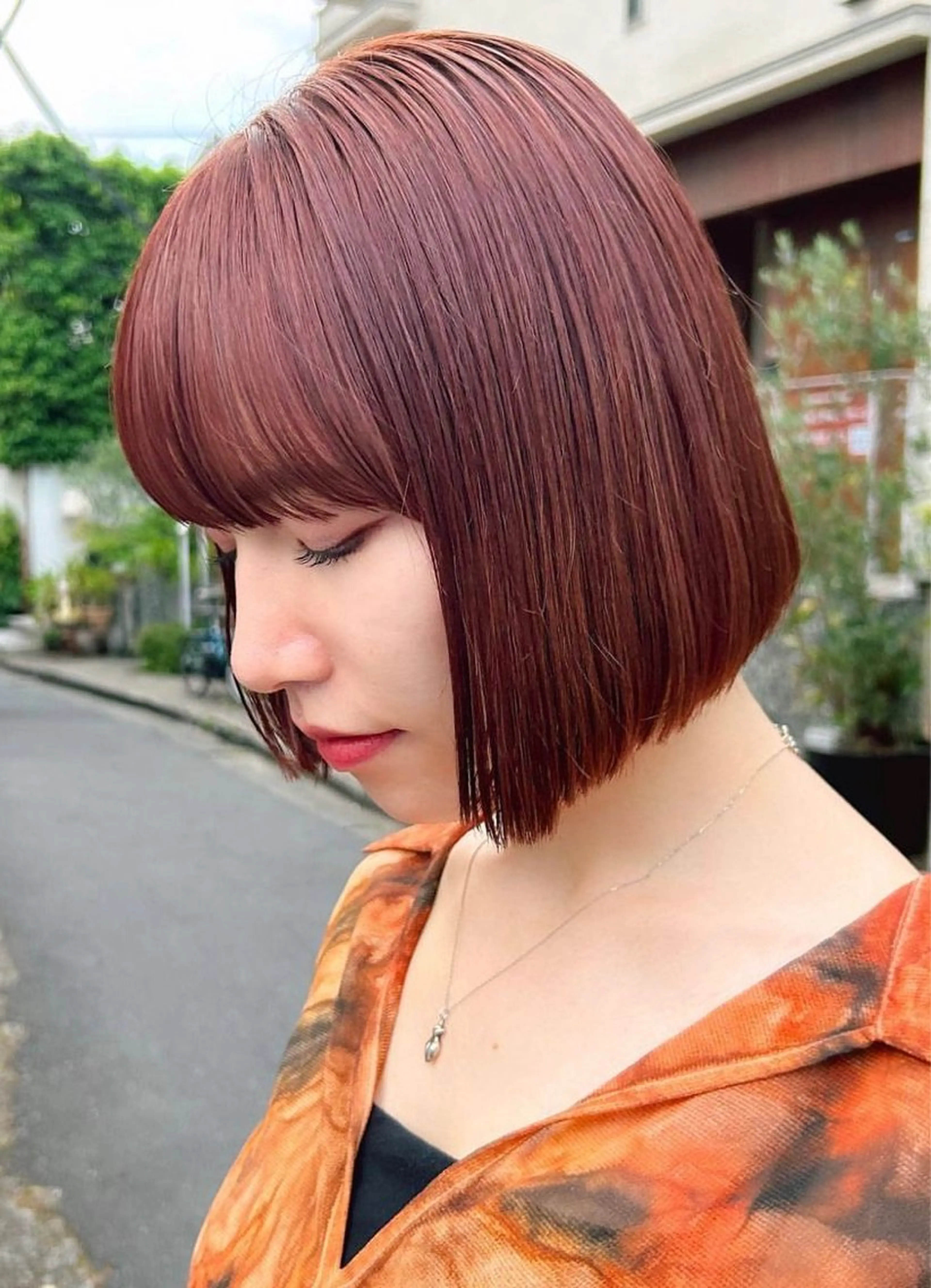 ショート カラー ボブ 暖色カラー🧡 ボブ🧚‍♀️マナのヘアスタイル