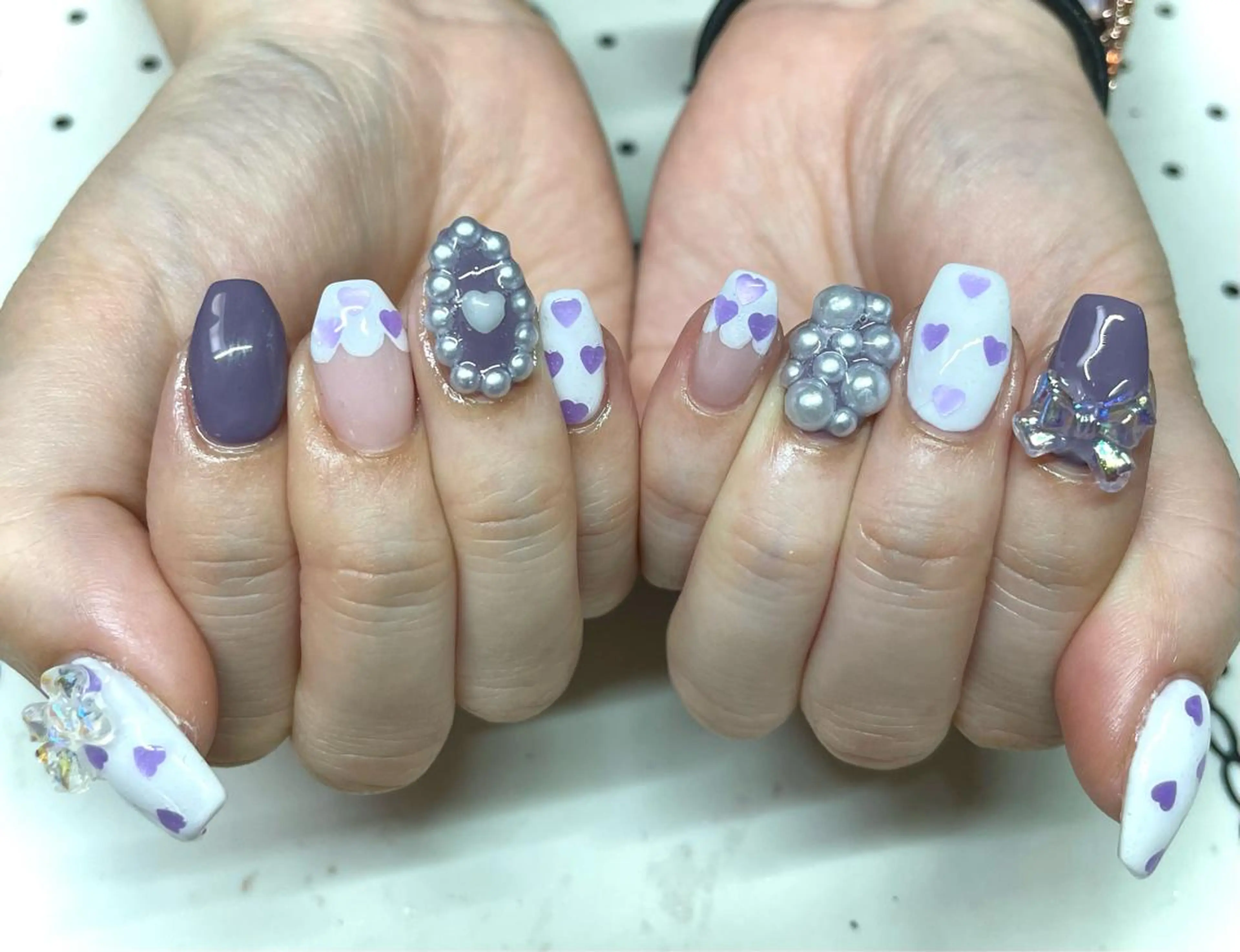 ネイル リボン ハンドネイル nailsalon sugarr所属・nailist cocoのネイルデザイン