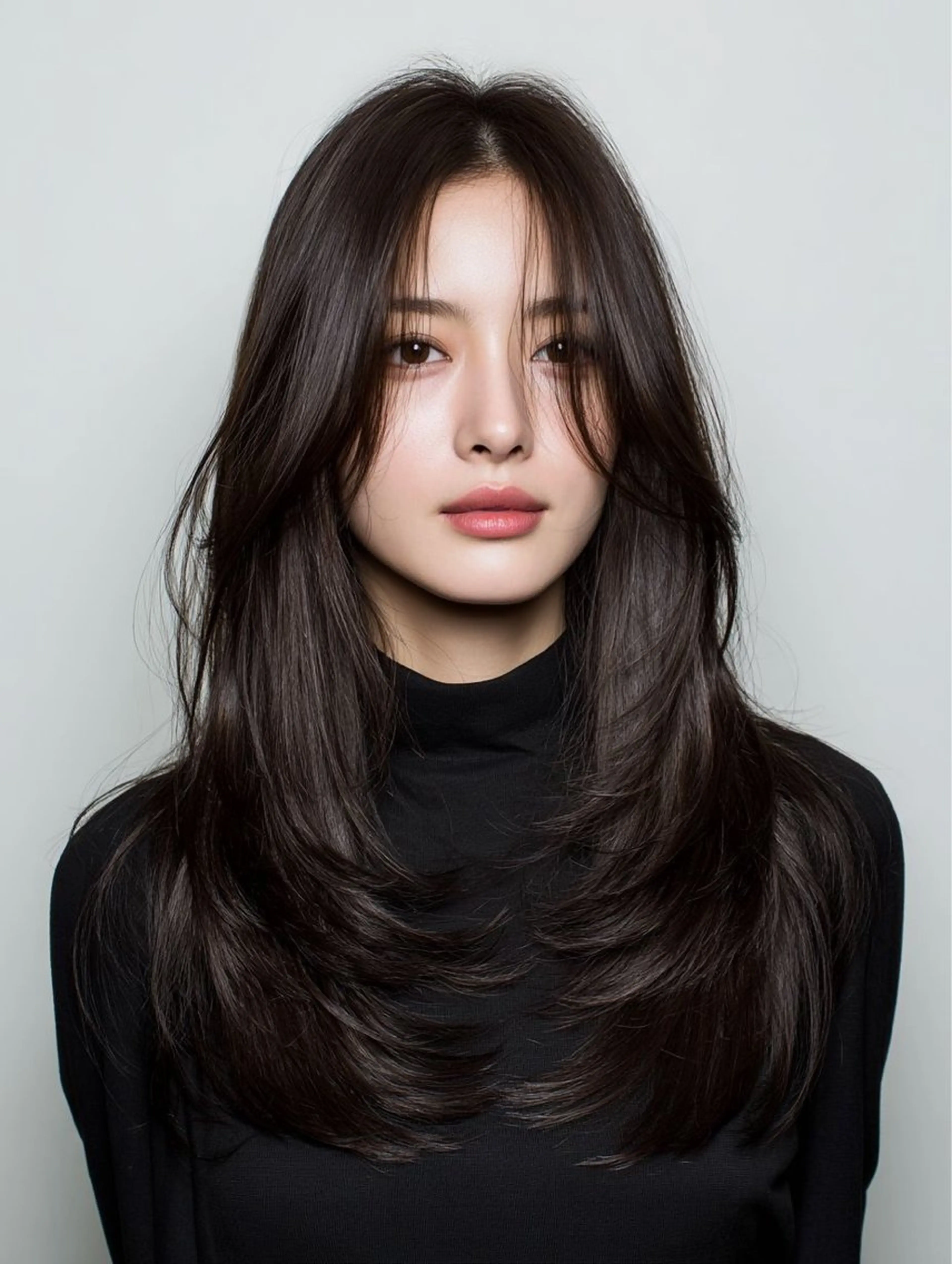 ロング ハイライト 髪質改善 韓国風ヘア レイヤーカット 縮毛矯正 カット 縮毛矯正 トリートメント 当日予約◎/縮毛矯正 /艶カラー/雨森大晃のヘアスタイル