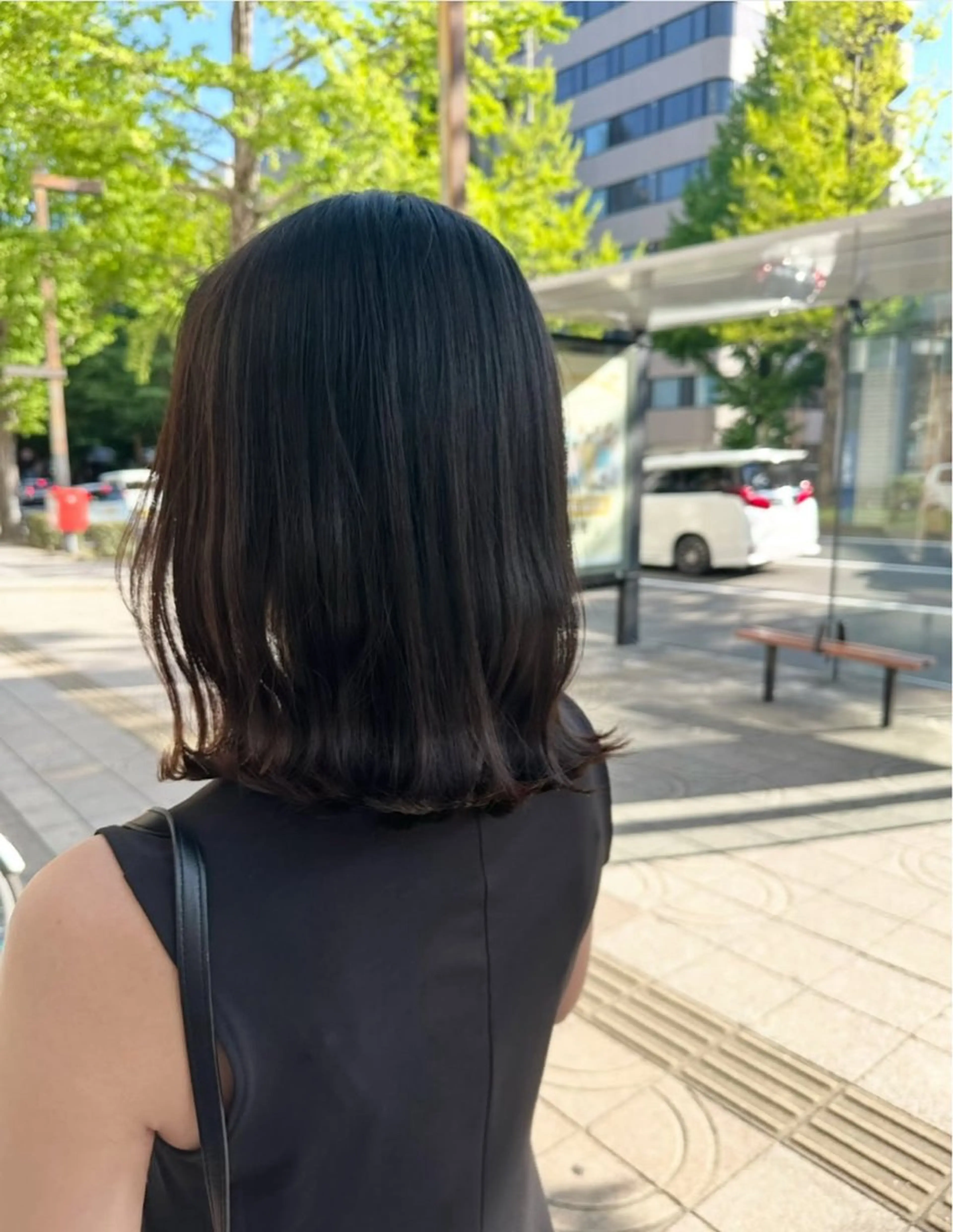 ミディアム ボブ くびれヘア キクチ リオのヘアスタイル