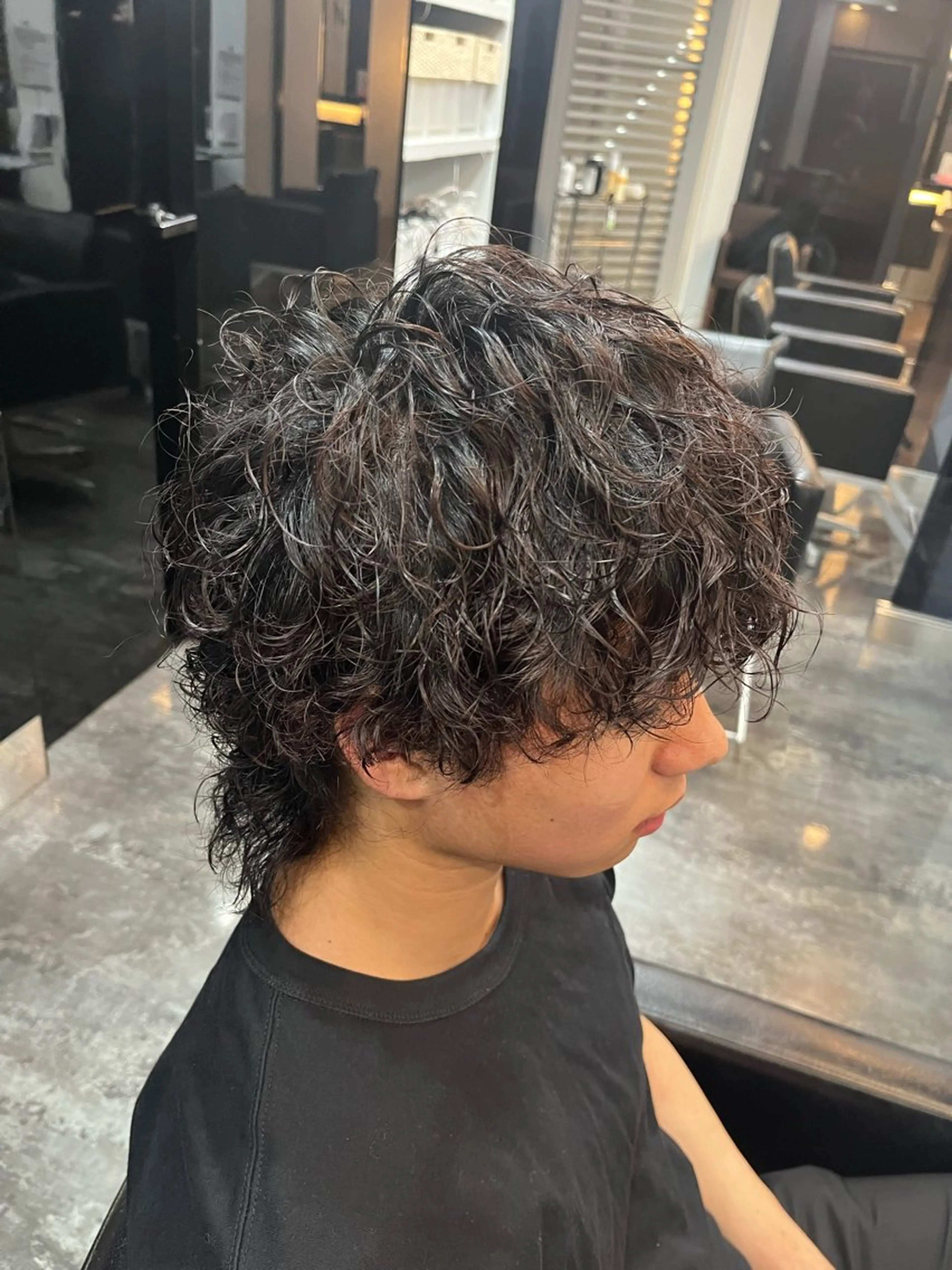 ショート メンズ メンズブリーチ スペインカール good nine所属・YUUMI /心斎橋美容室のヘアスタイル