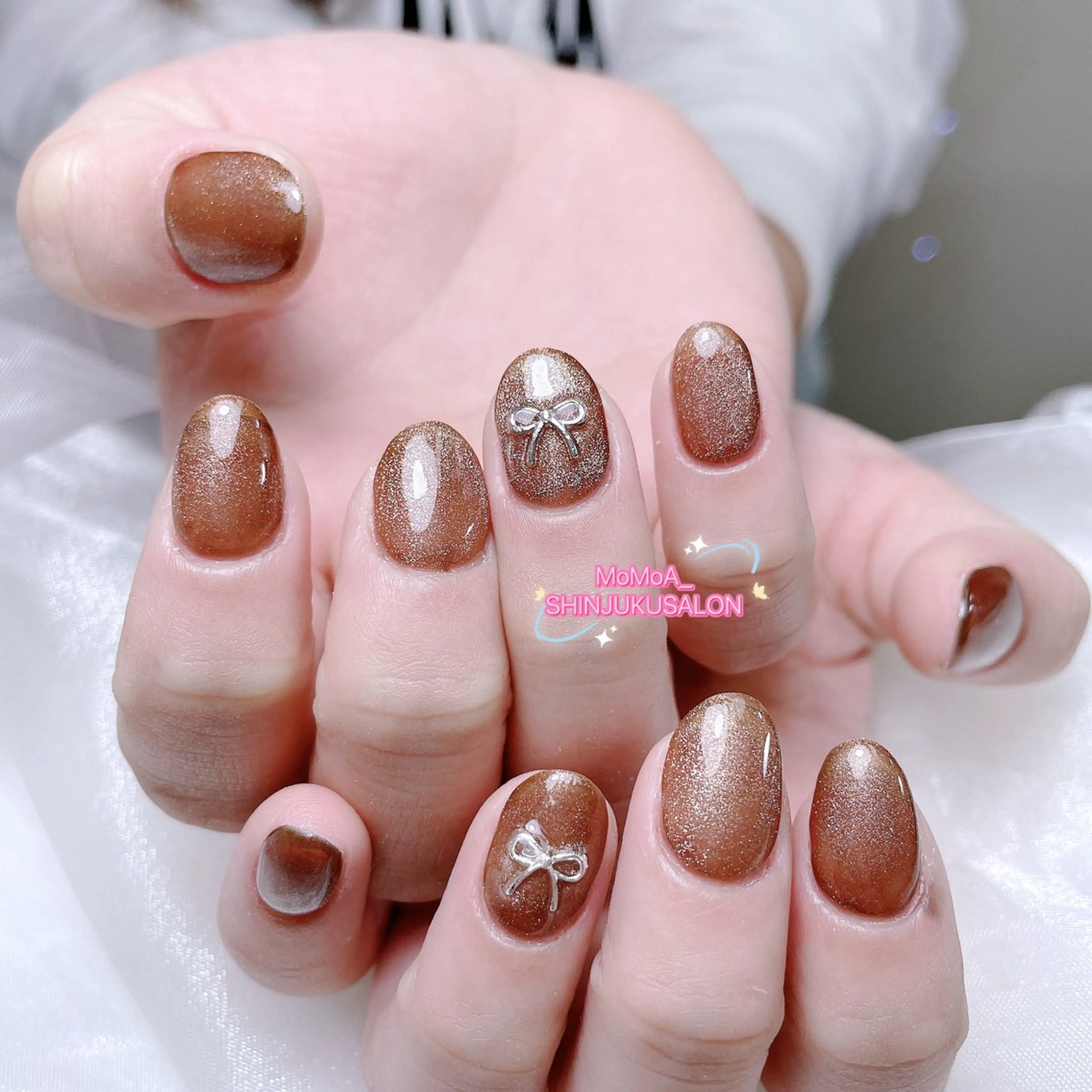 ネイル 成人式 ジェルネイル ロングネイル マグネットネイル 大理石ネイル(マーブル) ハンドネイル MoMoA Nail ネイル長さ出し専門店のネイルデザイン