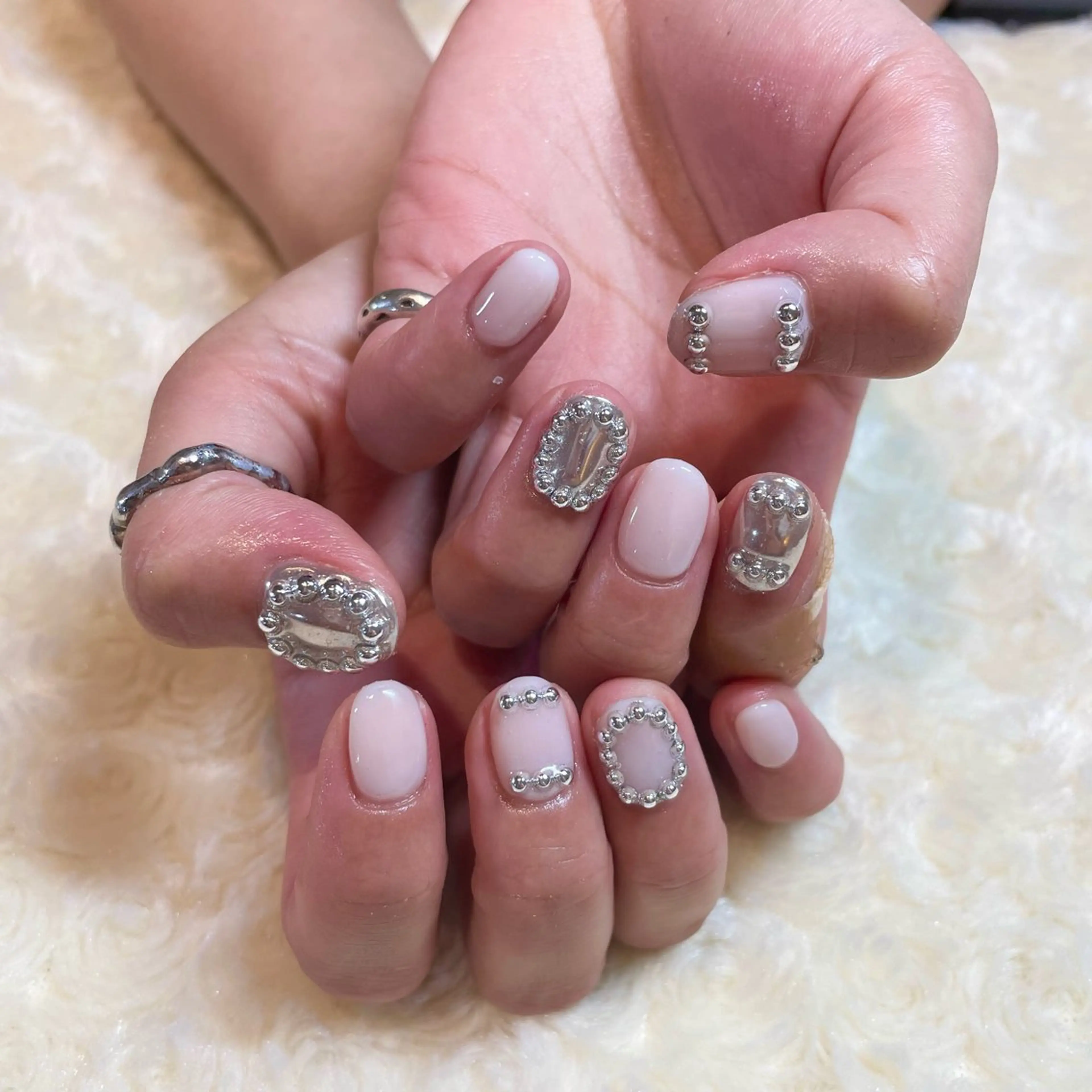 ハンド‎🤍持ち込みアート6本＆ストーン・パーツ付け放題コース【オフ込み】の写真