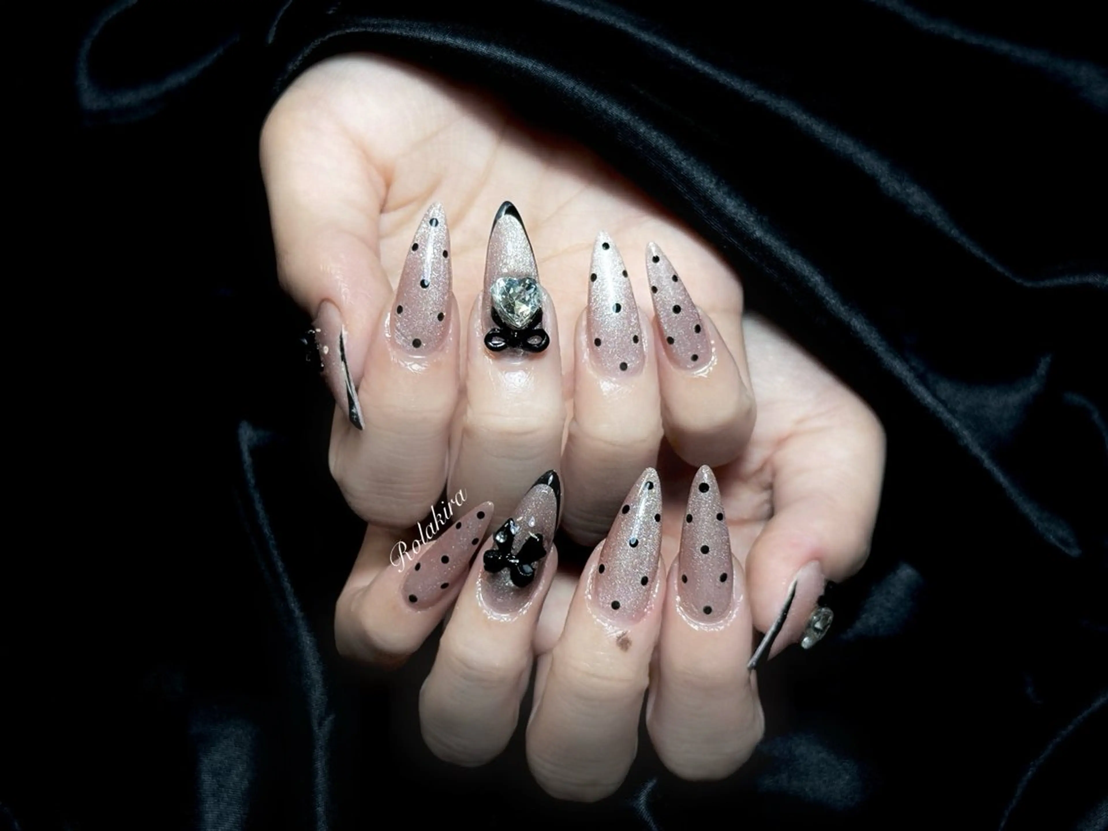 ネイル チークネイル 長さ出し フレンチネイル ジェルネイル 韓国ネイル ハンドネイル Rola kira 麗のネイルデザイン