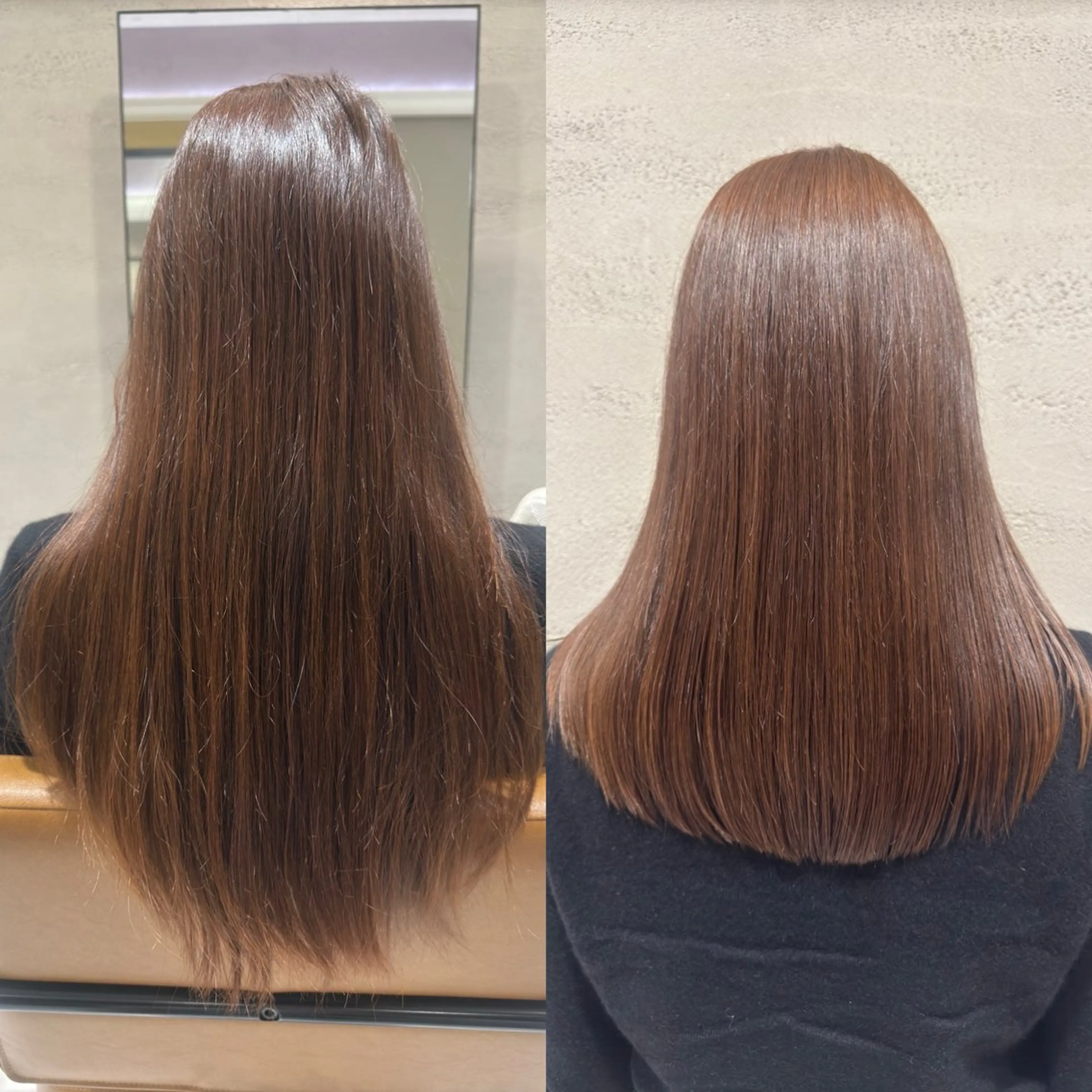 セミロング 頭から整える美容師 松田のヘアスタイル