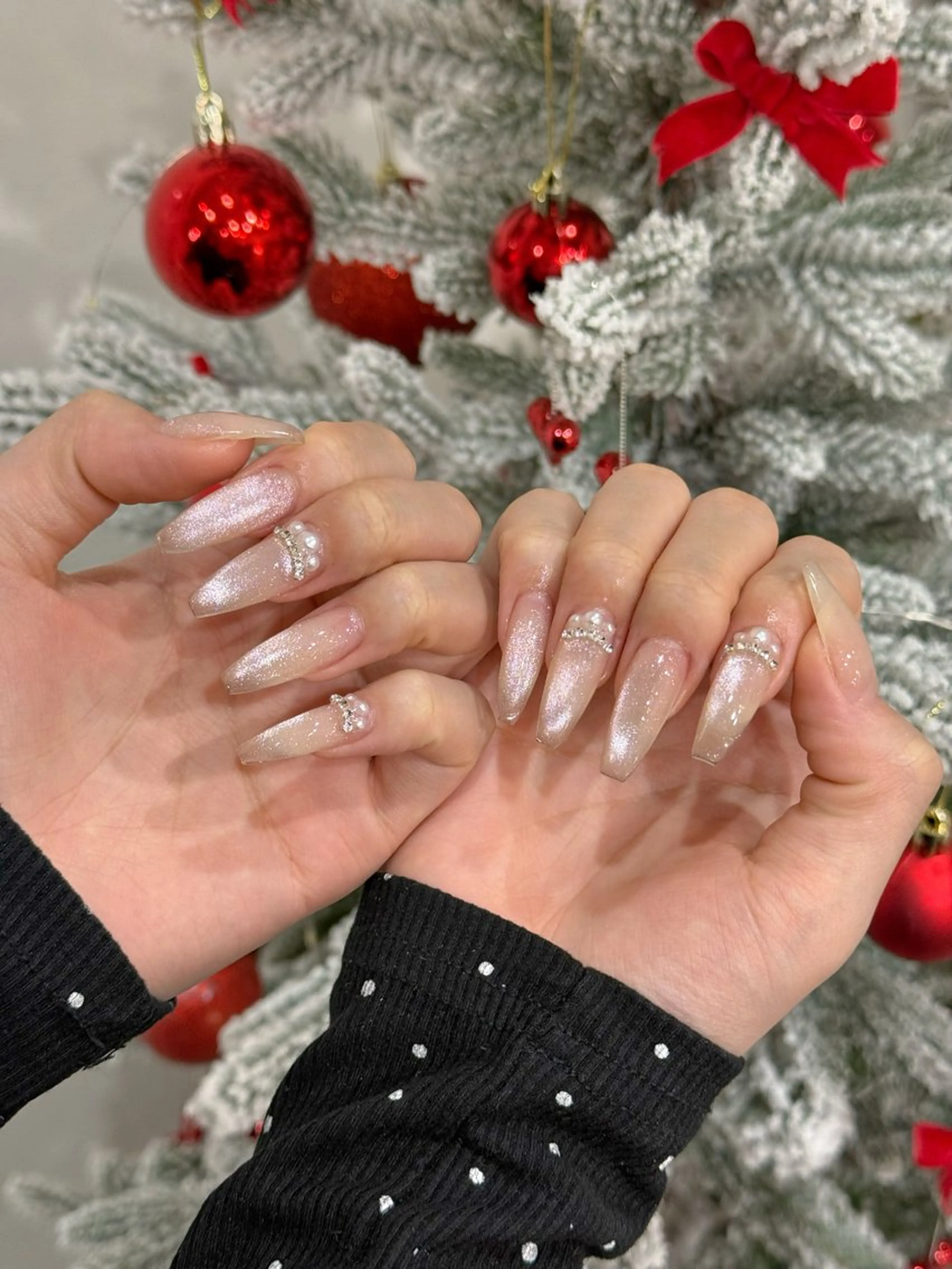 ネイル アニマル柄 ボルドー ブラウン フレンチネイル ゴールド ハンドネイル MILO 168 池袋のネイルデザイン