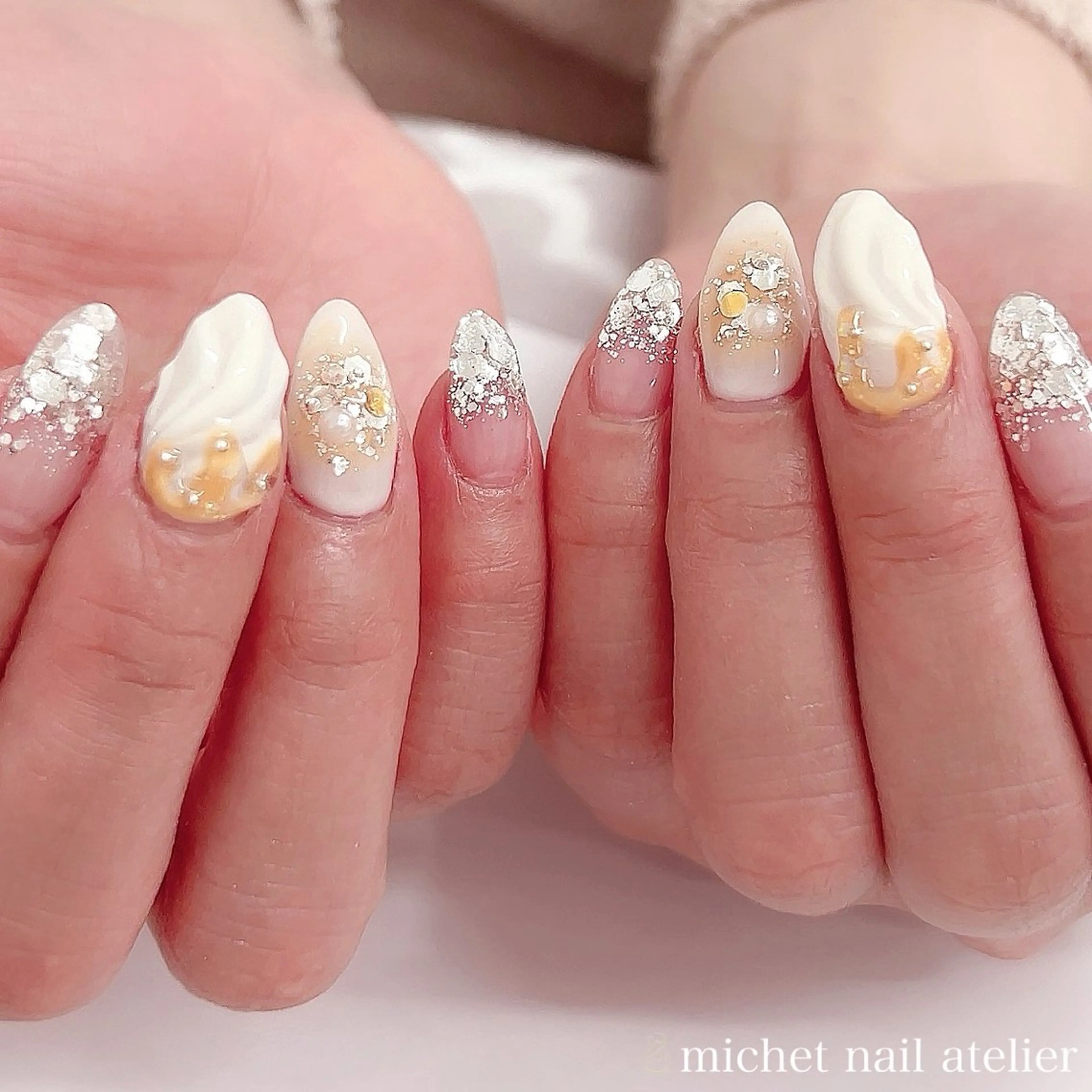 ネイル ジェルネイル ラメ(グリッター) ワンカラーネイル ハンドネイル h. rikaのネイルデザイン