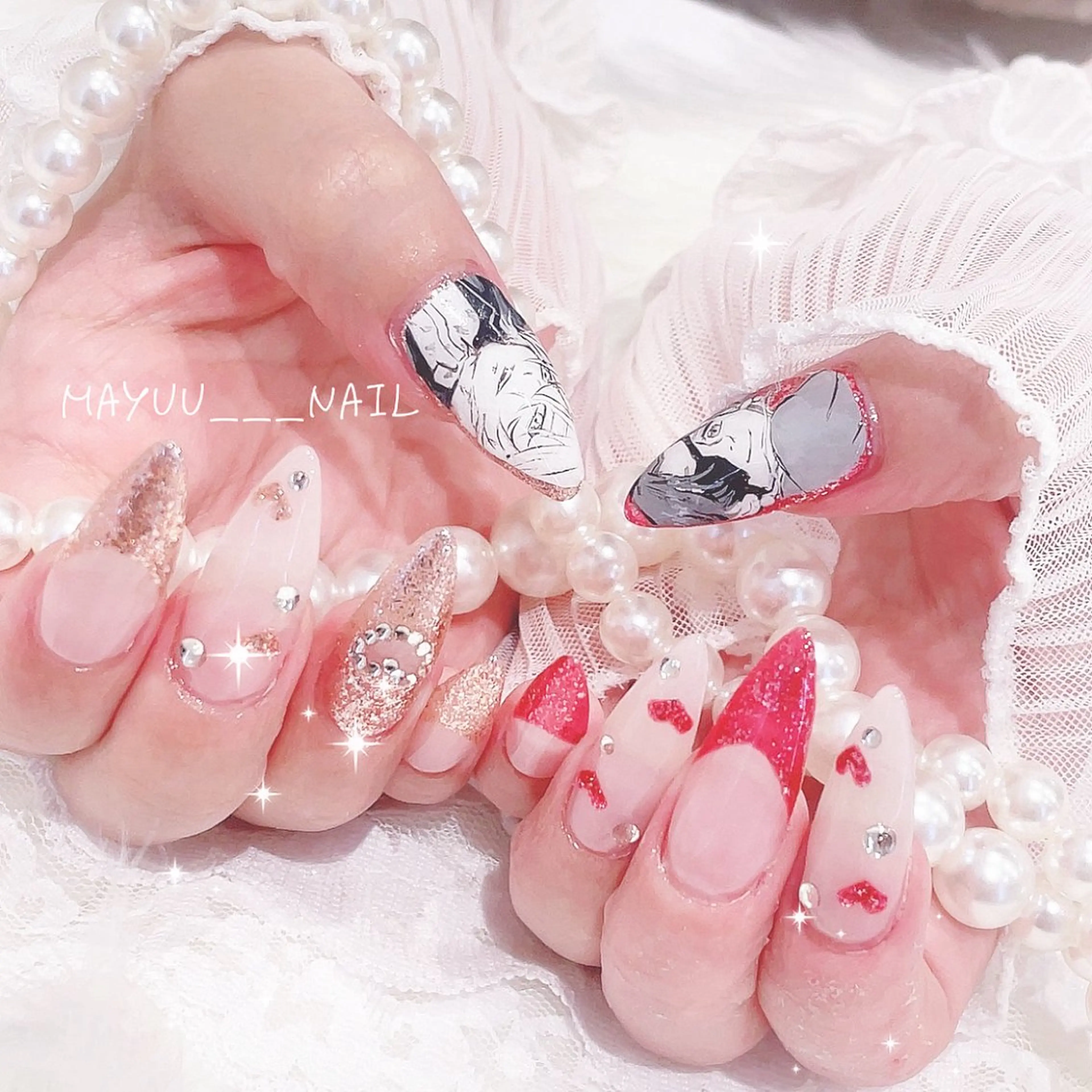 ネイル ハンドネイル 🎀 Mayu 🎀痛ネイルのネイルデザイン