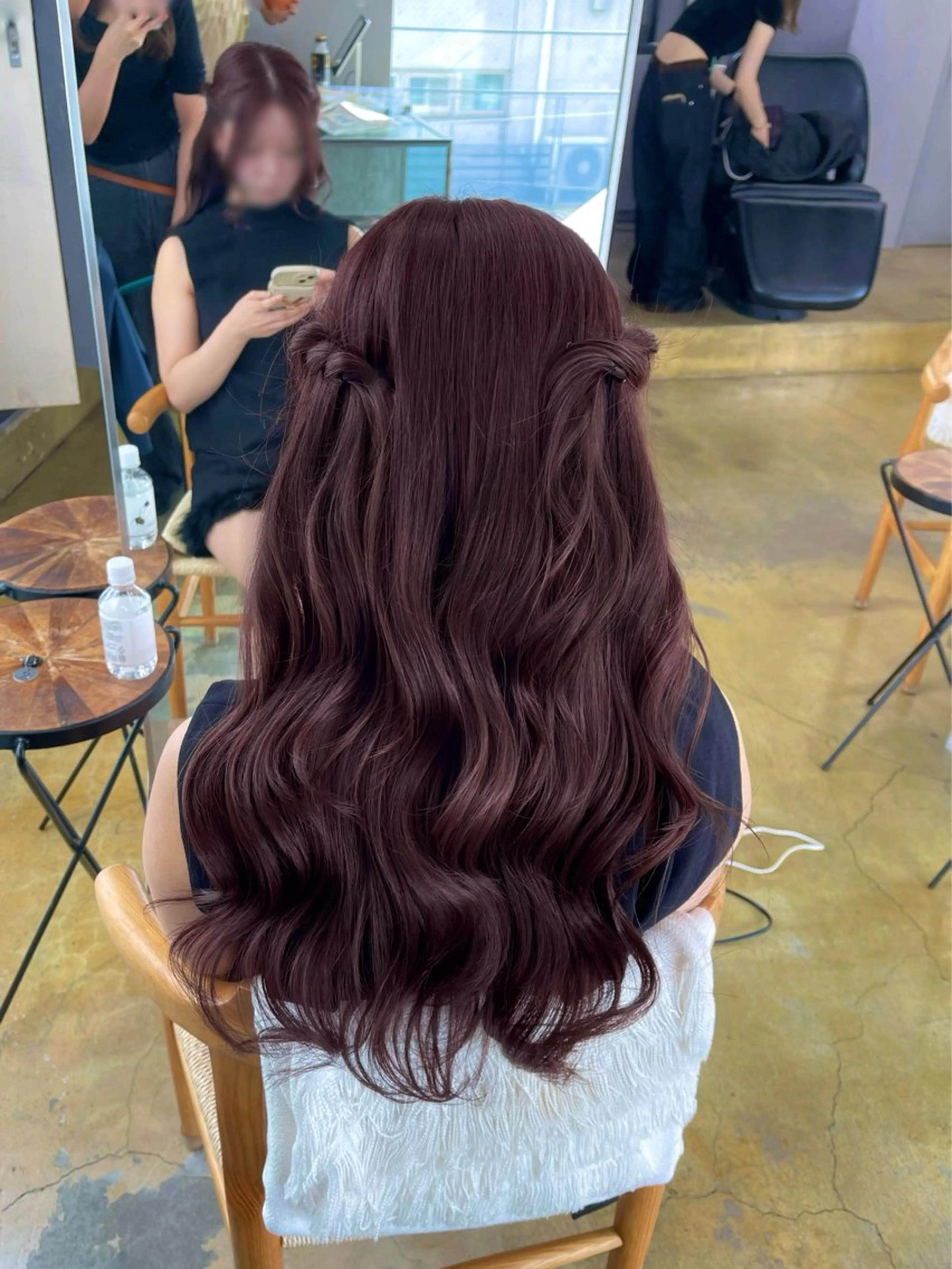 ロング カラー ボルドーカラー ヘアカラー トリートメント 愛莉/ラベンダー/ ベージュ/ブラウンのヘアスタイル