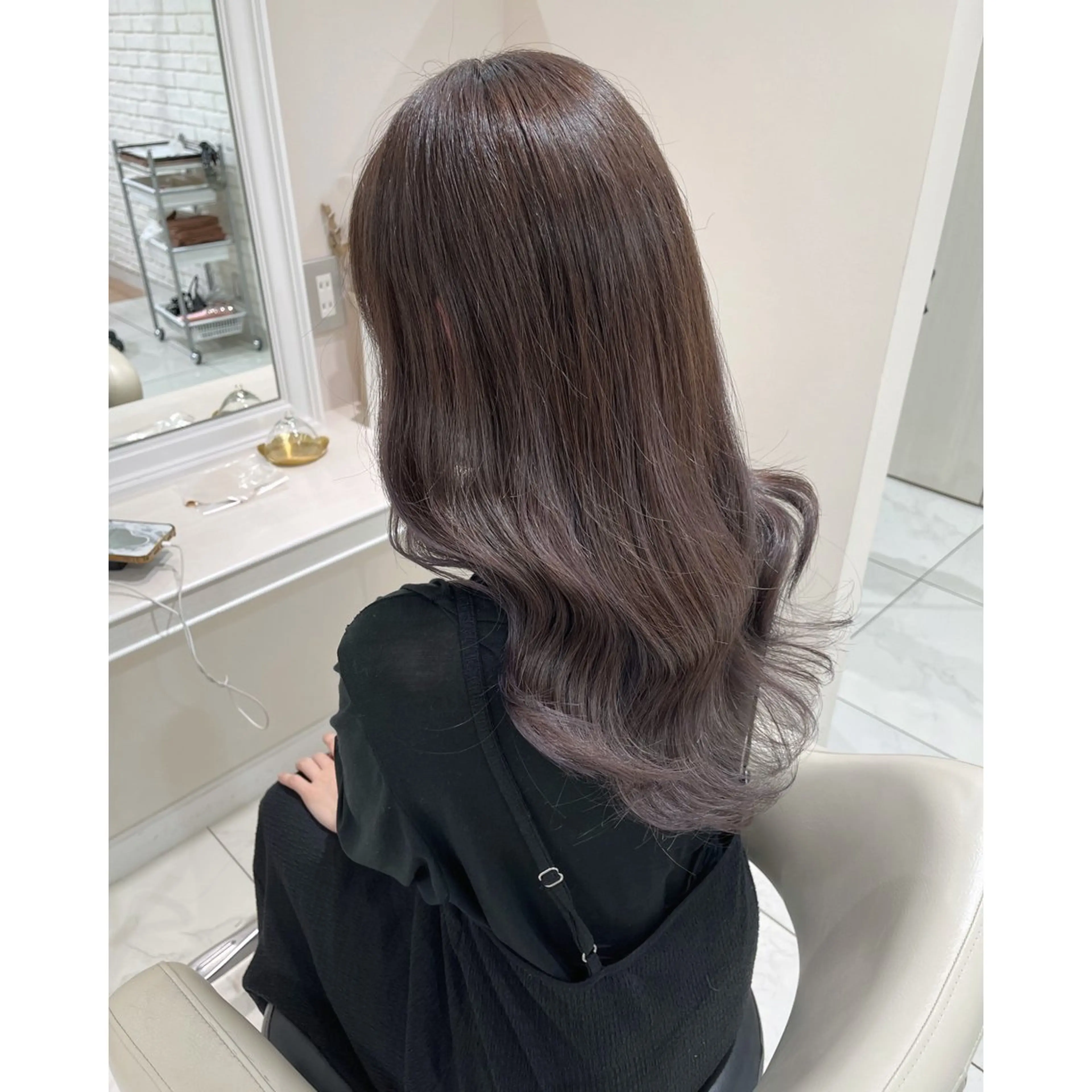 セミロング カラー ヘアアレンジ 韓国ヘア 🎀中川綾乃🎀のヘアスタイル