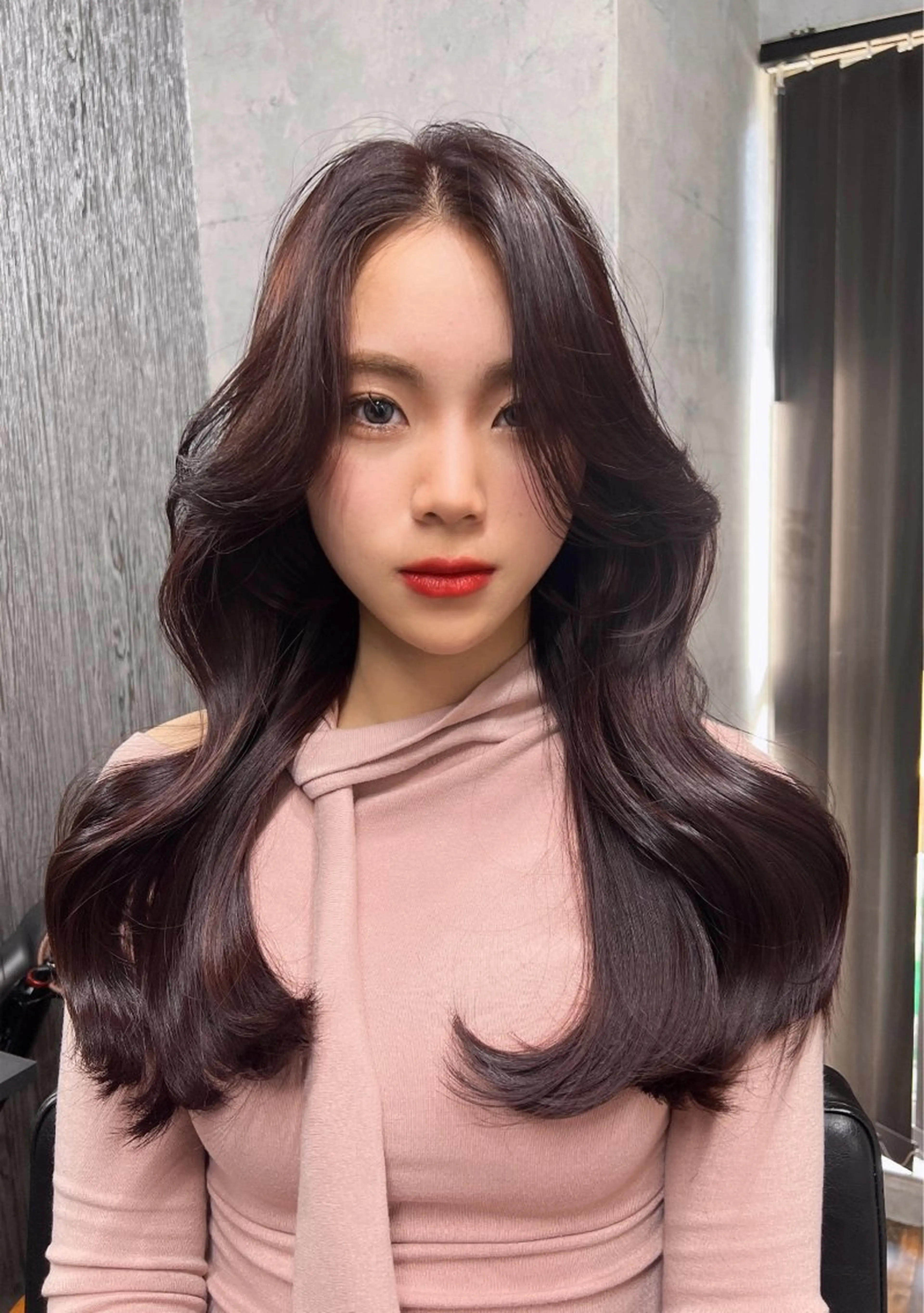 ロング カラー ヘアアレンジ レイヤー／顔周り 韓国ヘア森田和貴のヘアスタイル