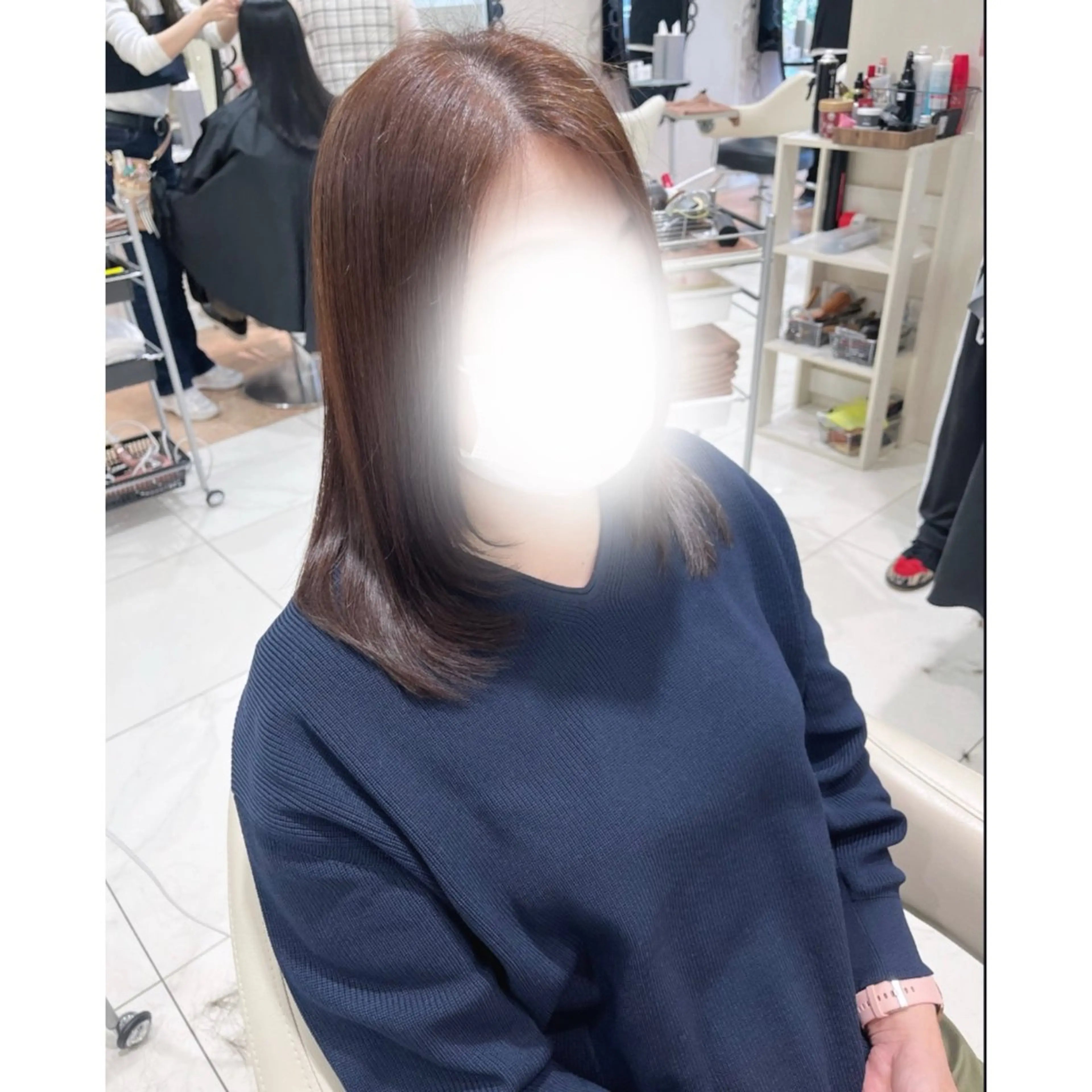 セミロング 韓国ヘア 🎀中川綾乃🎀のヘアスタイル