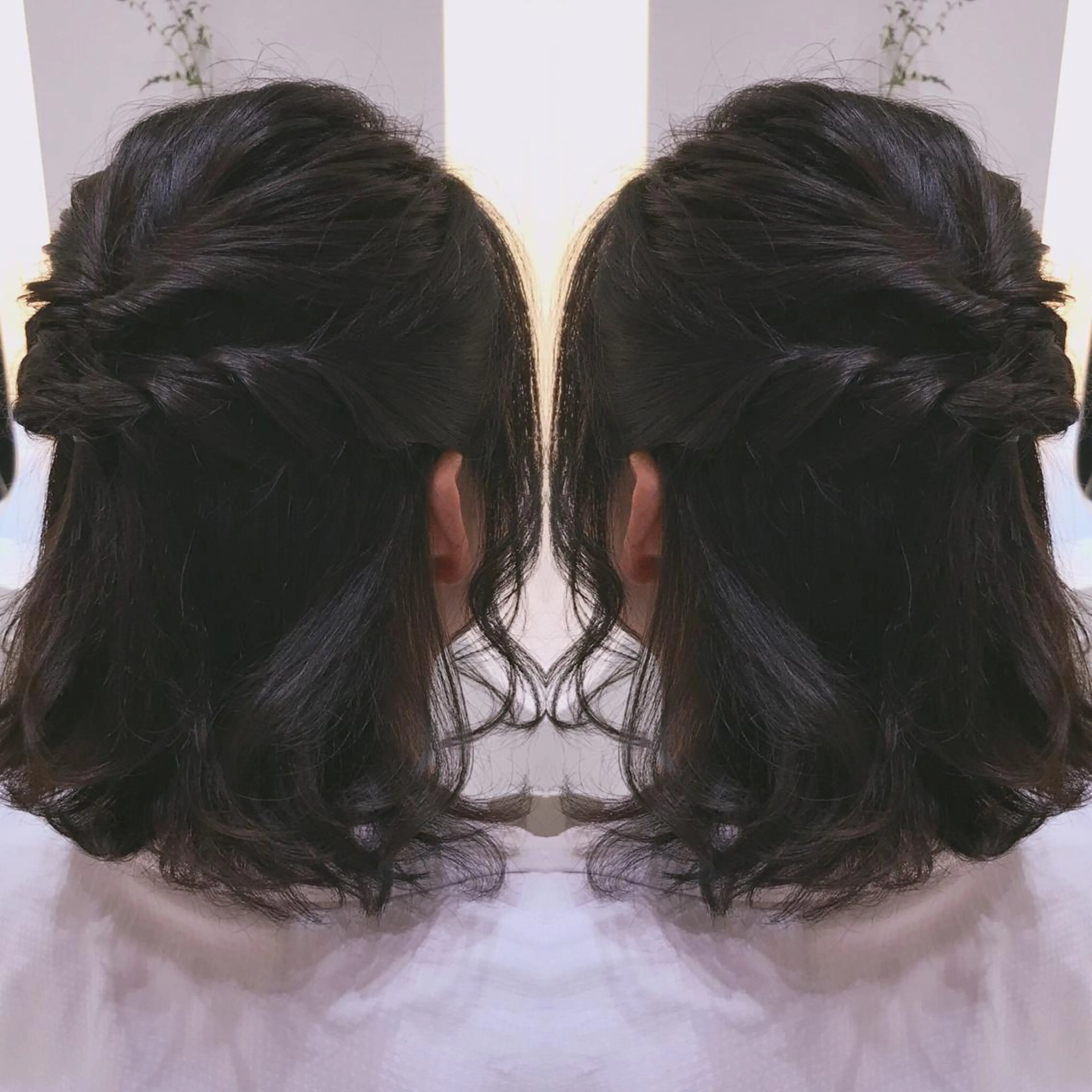 ミディアム カラー ヘアアレンジ 黒髪 ナチュラルブラック 河原町/艶髪/西田 晴香のその他イメージ