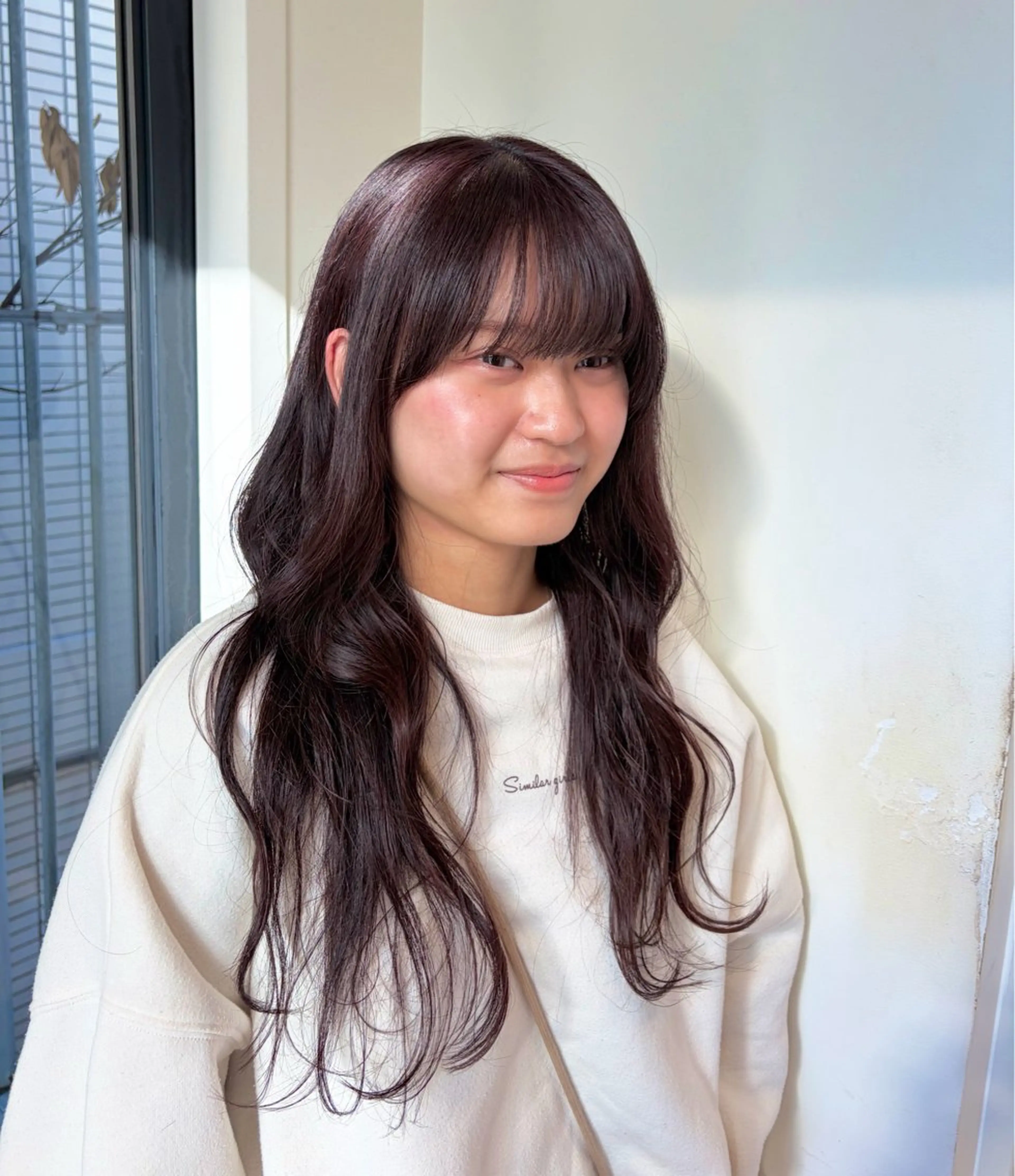 ロング カラー パーマ ヘアアレンジ ダブルカラー ピンクカラー ピンクパープル パープルカラー ヘアカラー 森山 陽菜のヘアスタイル