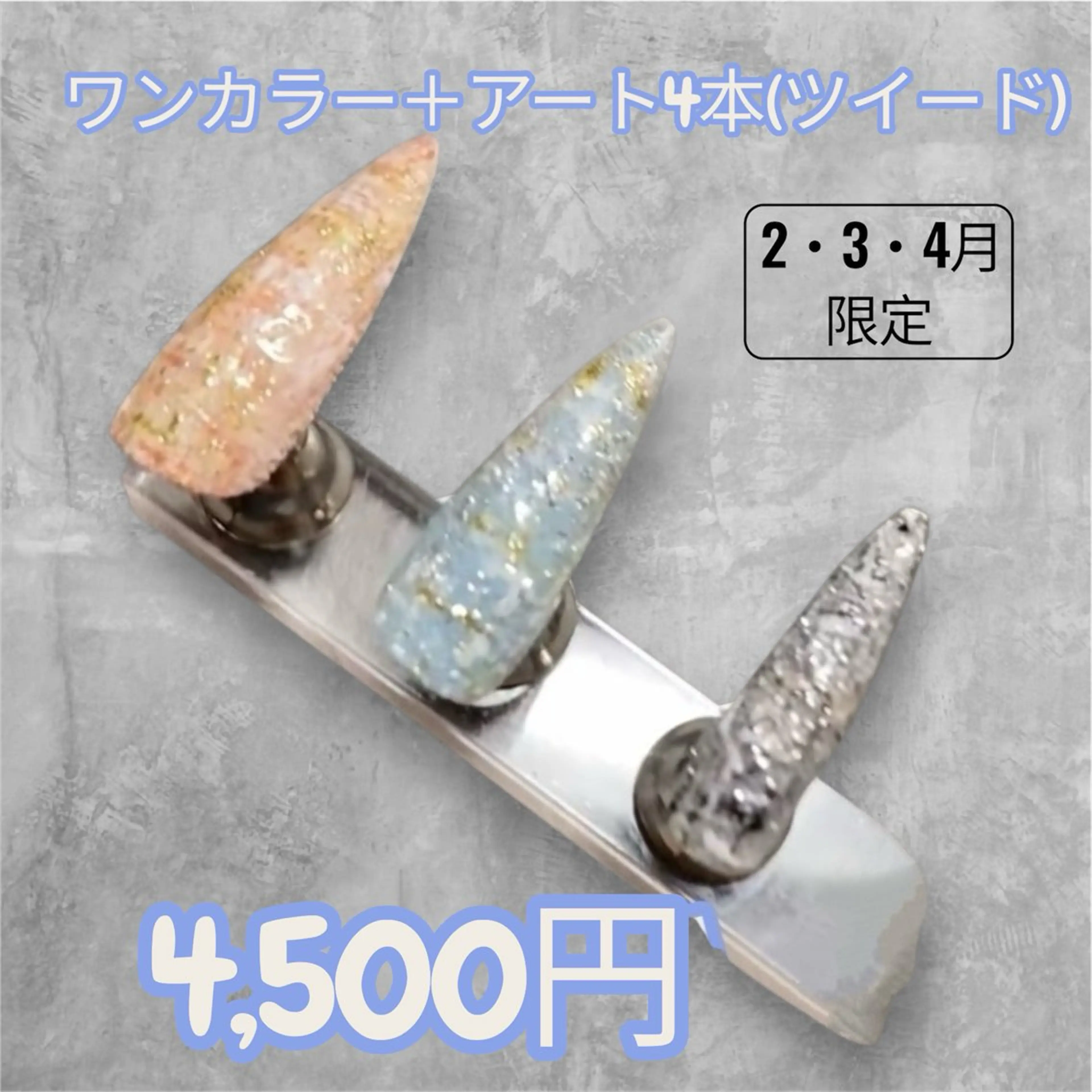 【3・4月限定】ワンカラー+4本(ツイード)→4,500円 ^_^の写真