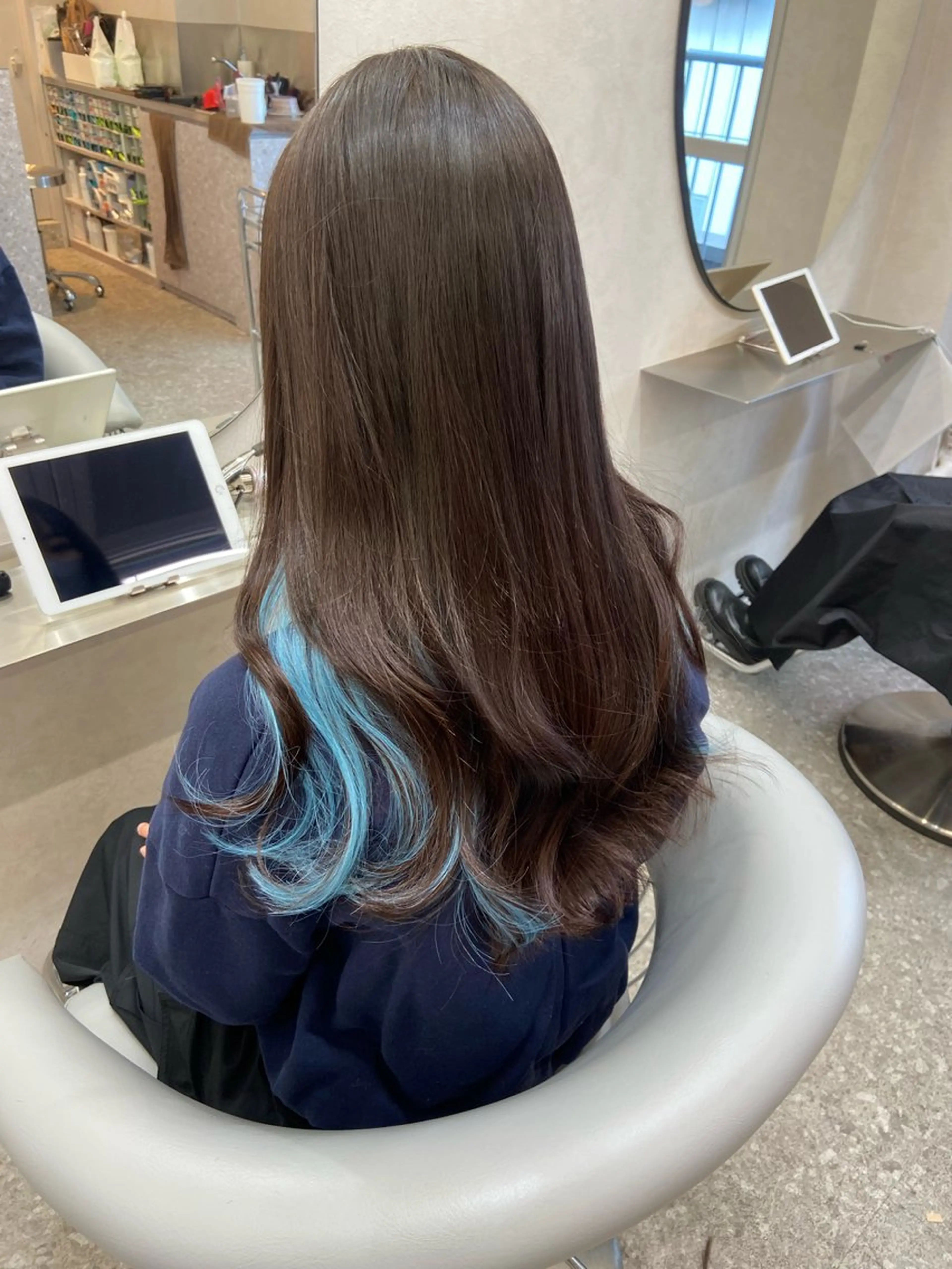 ロング カラー シールエクステ インナーカラー エクステ カット ヘアカラー エクステ 新宿/韓国ヘア 中明度カラー/かやのヘアスタイル