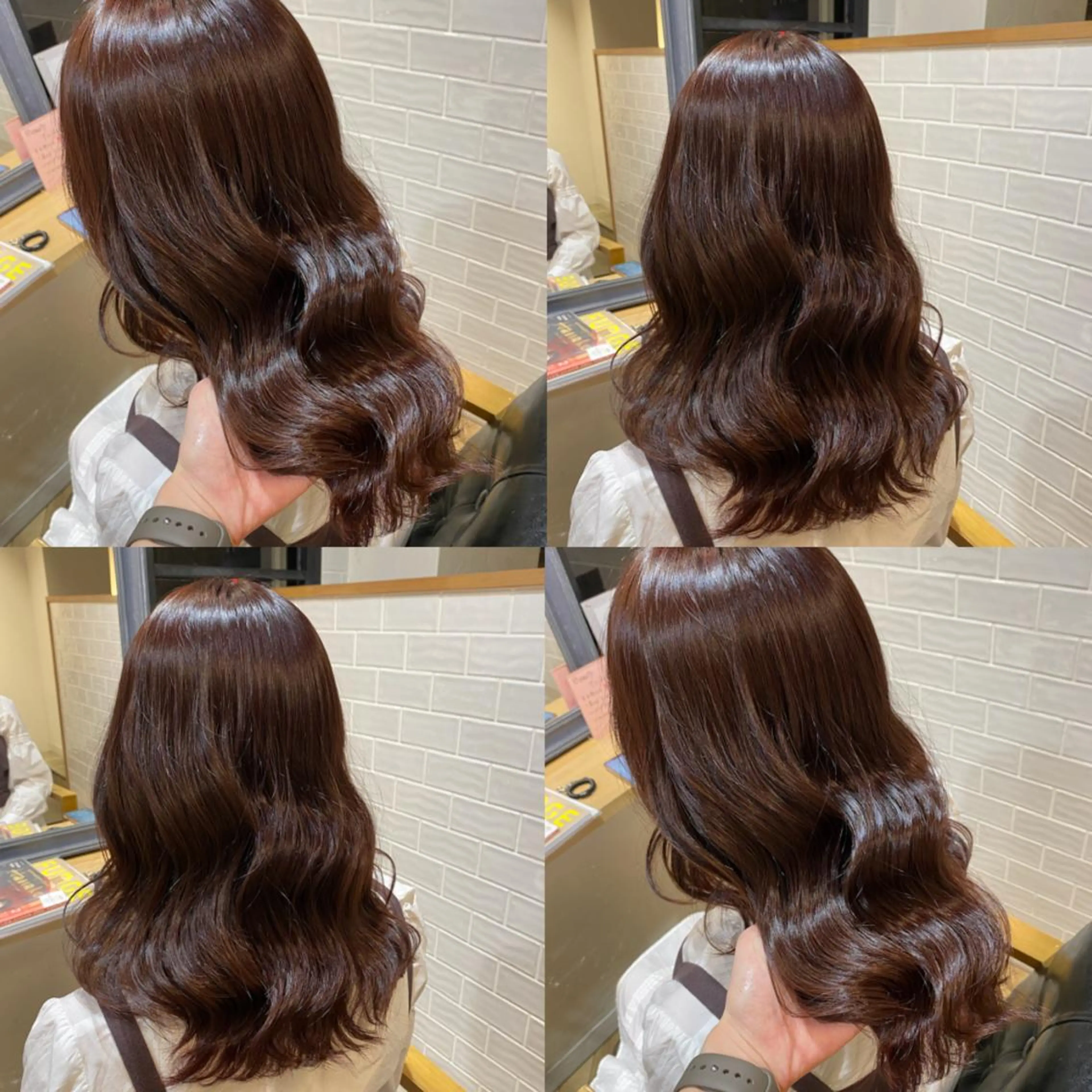 ロング カラー ブラウンカラー チョコレートブラウン 艶カラー/韓国顔周り 🎀mamiのヘアスタイル